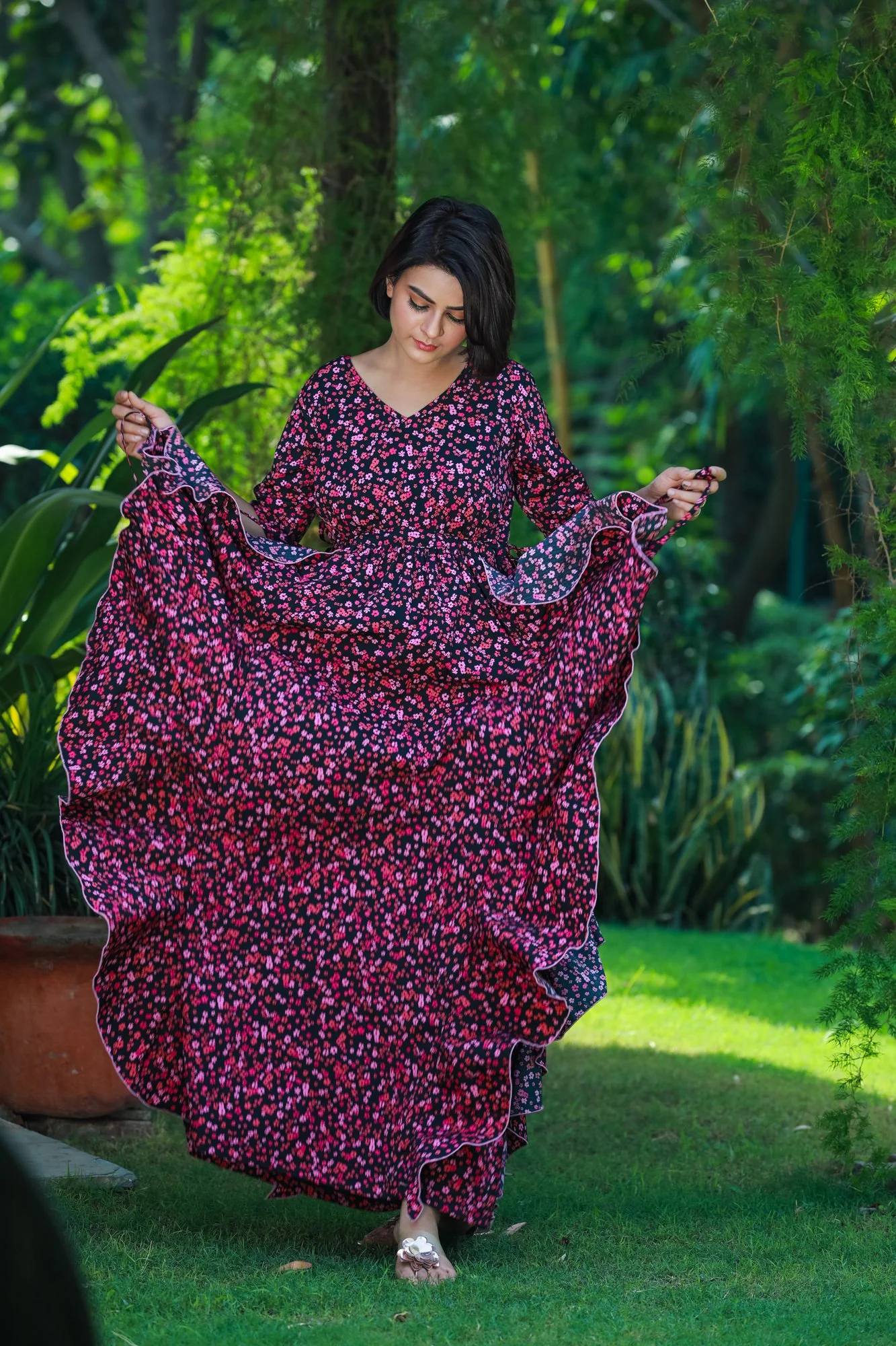 Berry Blast Maternity Flow Dress - Chenance