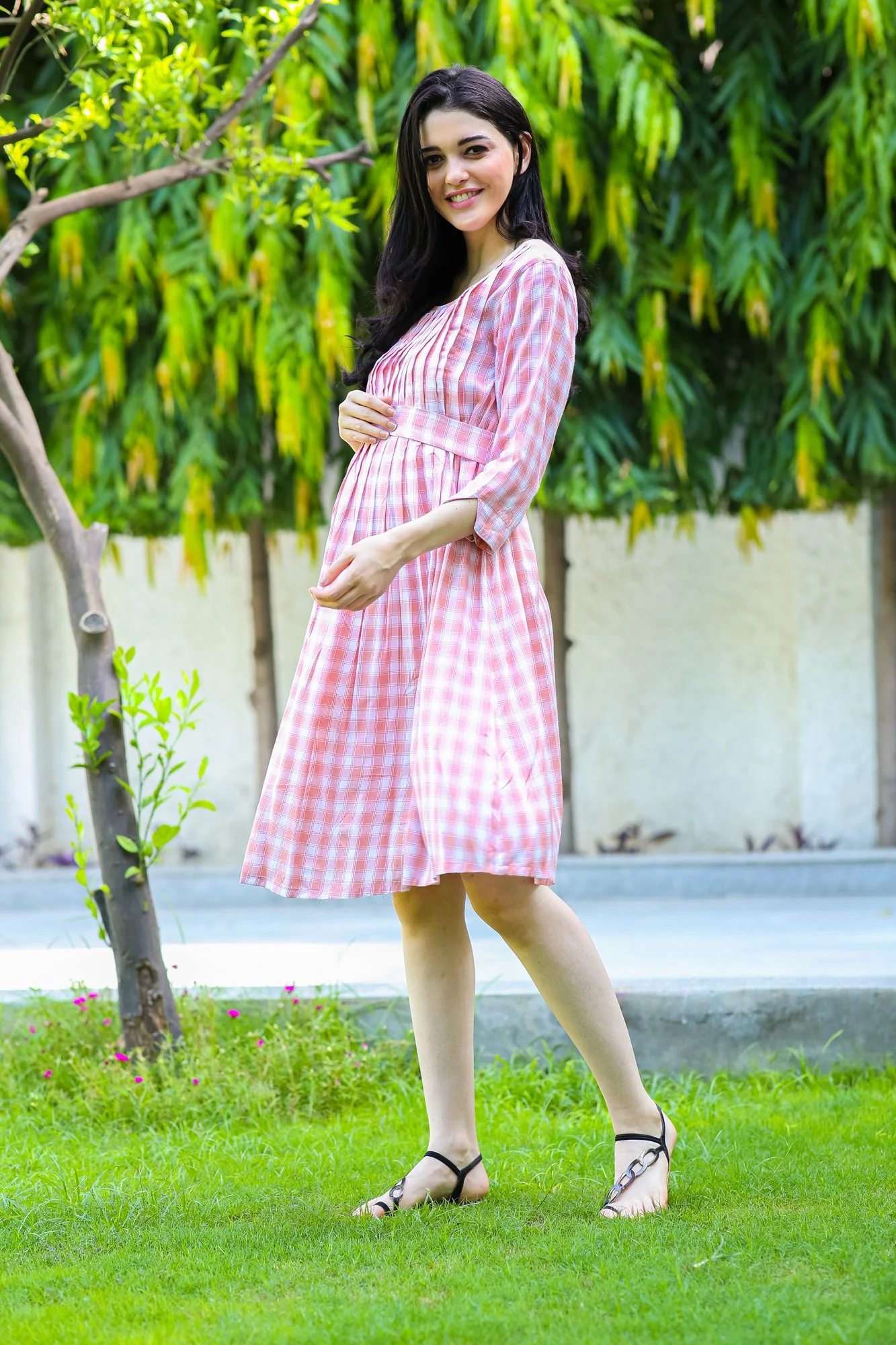 Baby Rose Pintucks Nursing Dress - Chenance