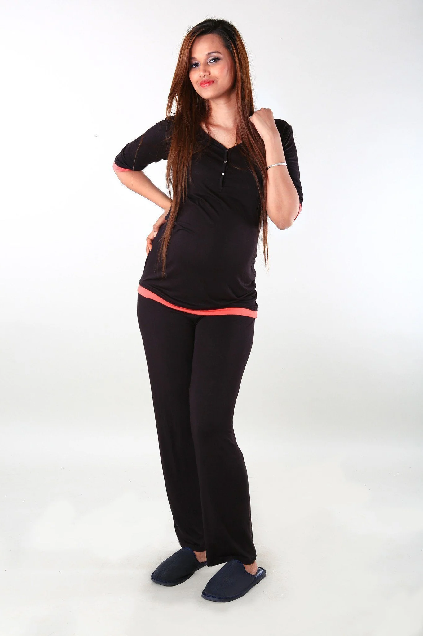 Black Soft Stretch Maternity Pyjama and Yoga Pant - Chenance