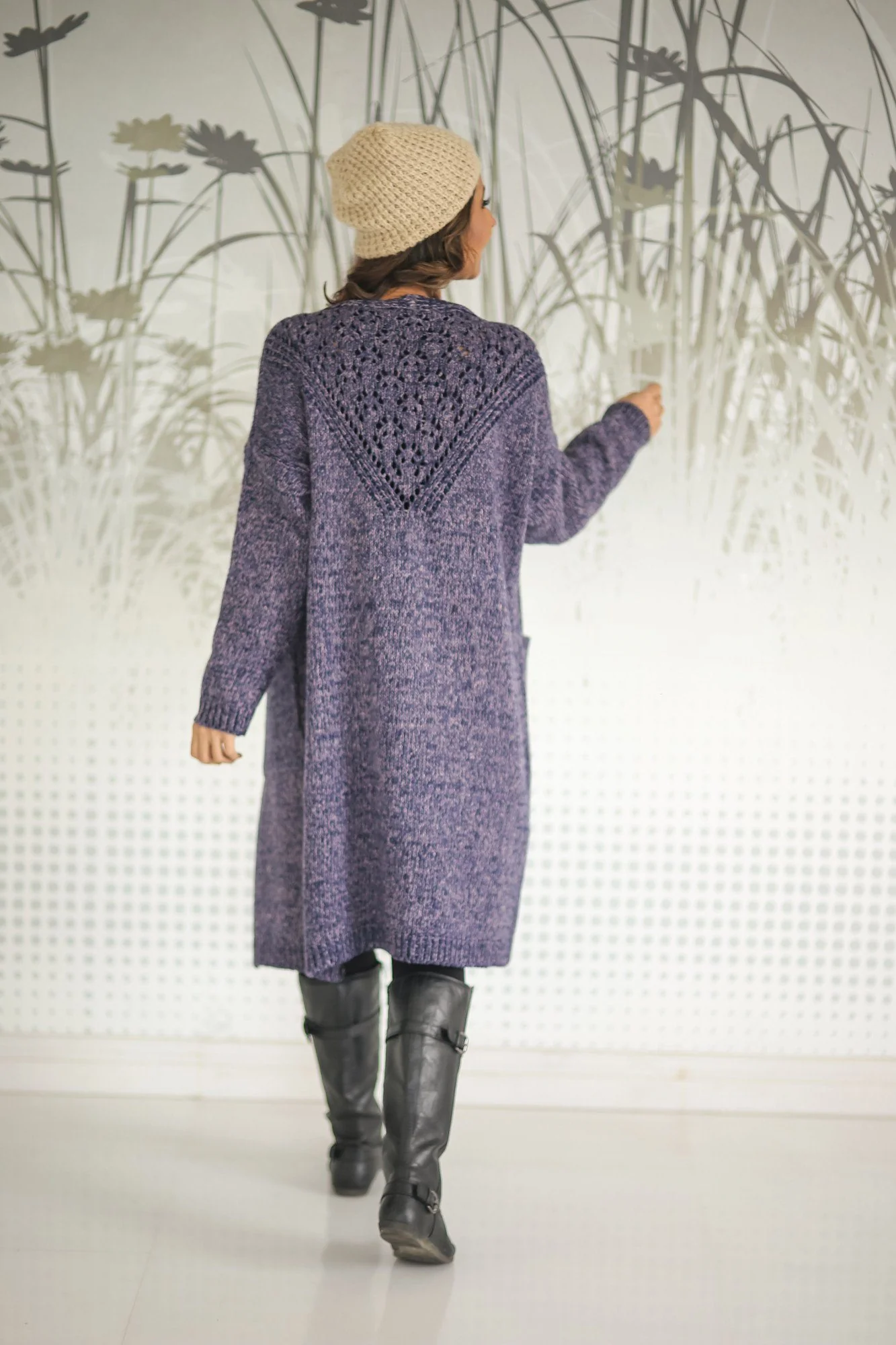 Longline Blue Dusk Maternity Cardigan - Chenance