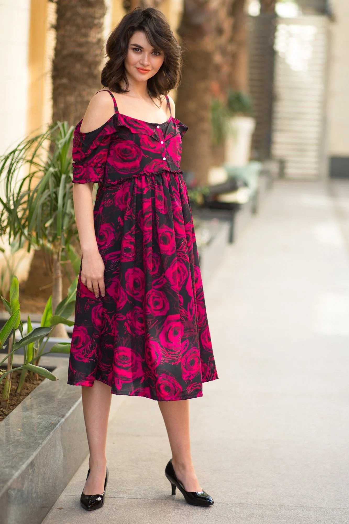 Red Jade Bloom Front Zip Maternity & Nursing Maxi Dress - Chenance