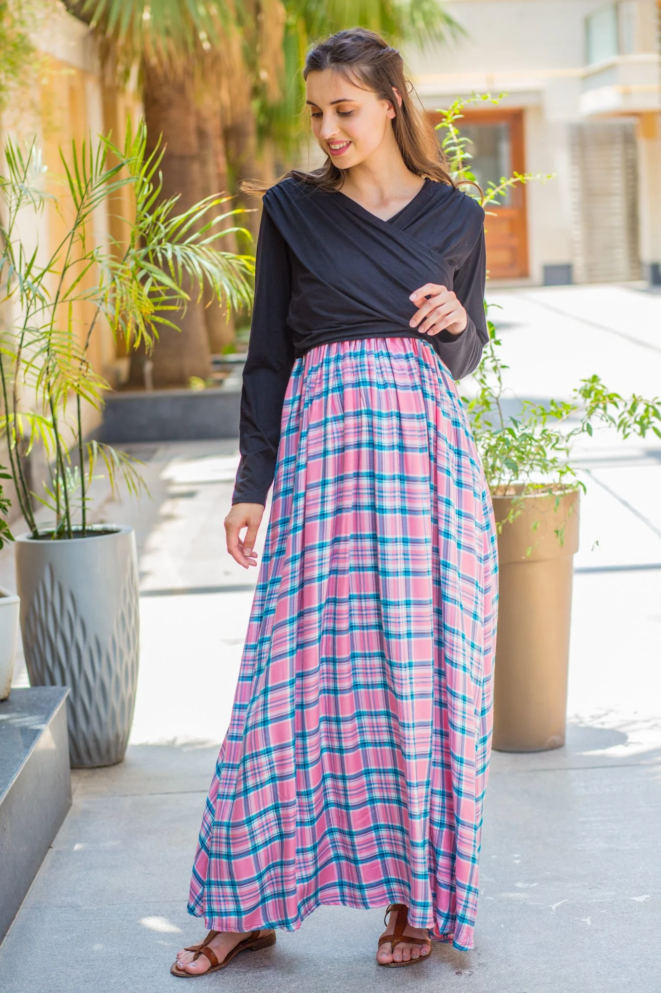 Pink Rouge Maternity & Nursing Wrap Dress - Chenance