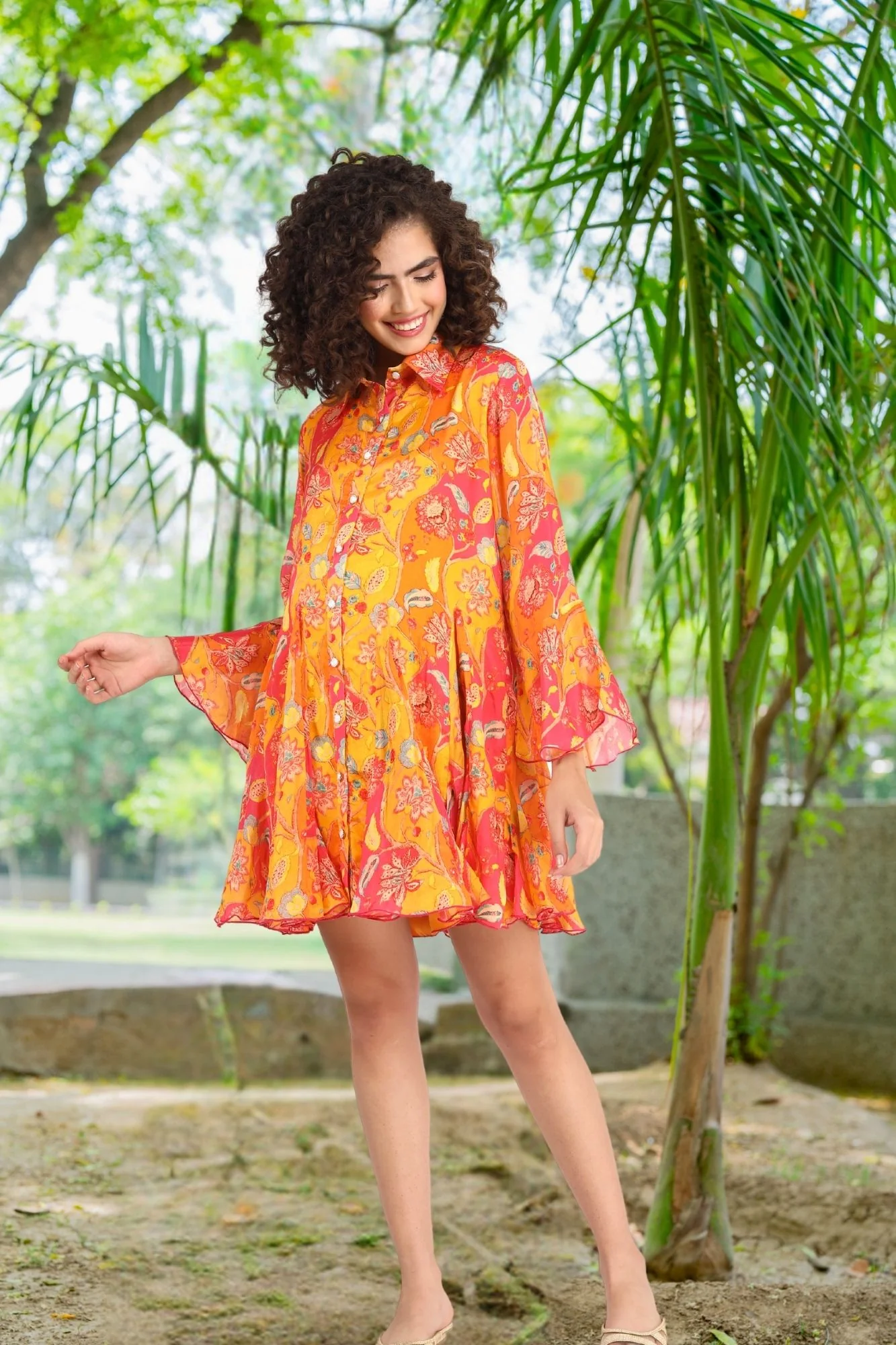 Forever Tangerine Maternity & Nursing Shirt Dress - Chenance