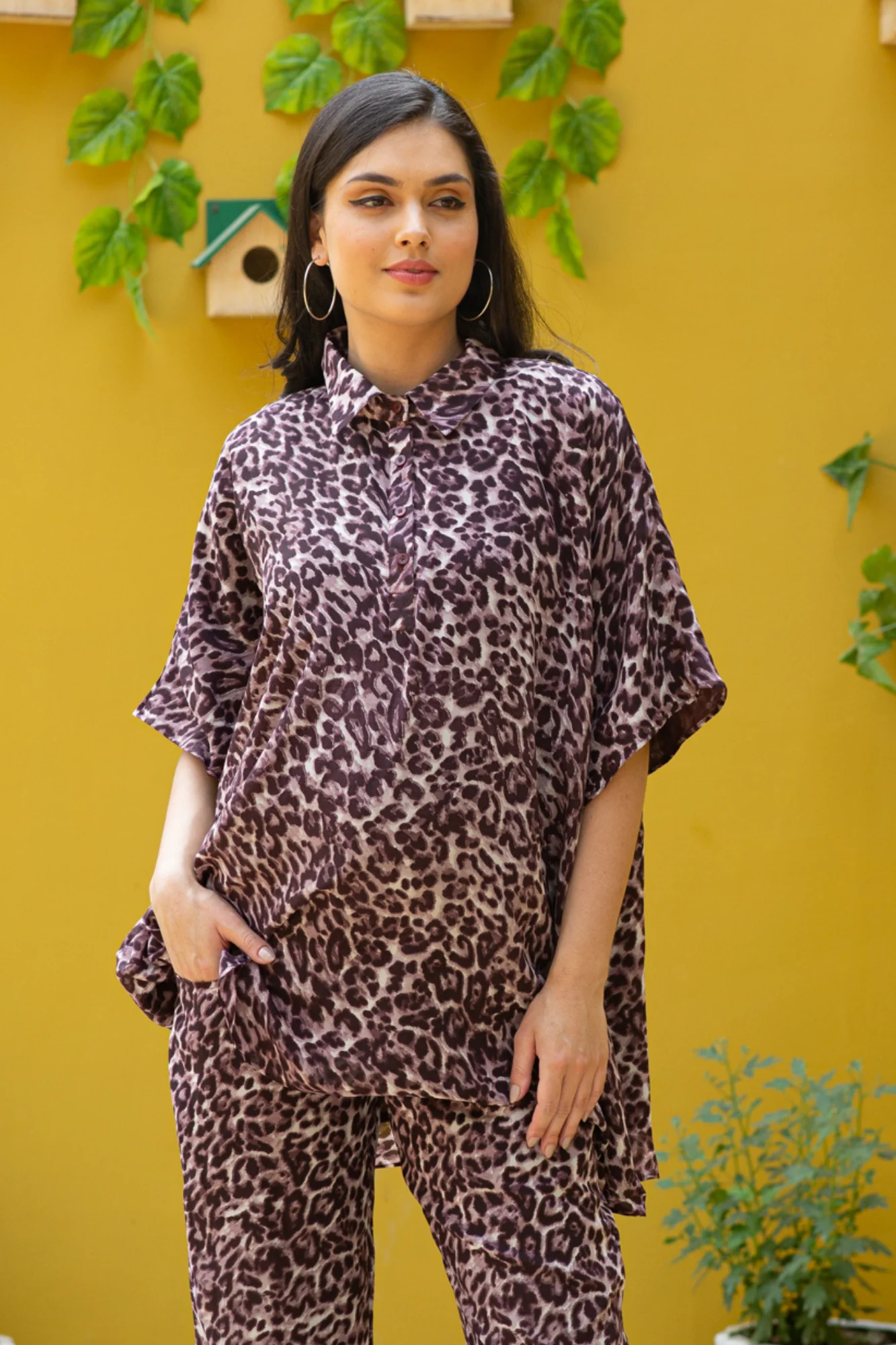 Luxe Noir Jungle Print Maternity & Nursing Top - Chenance