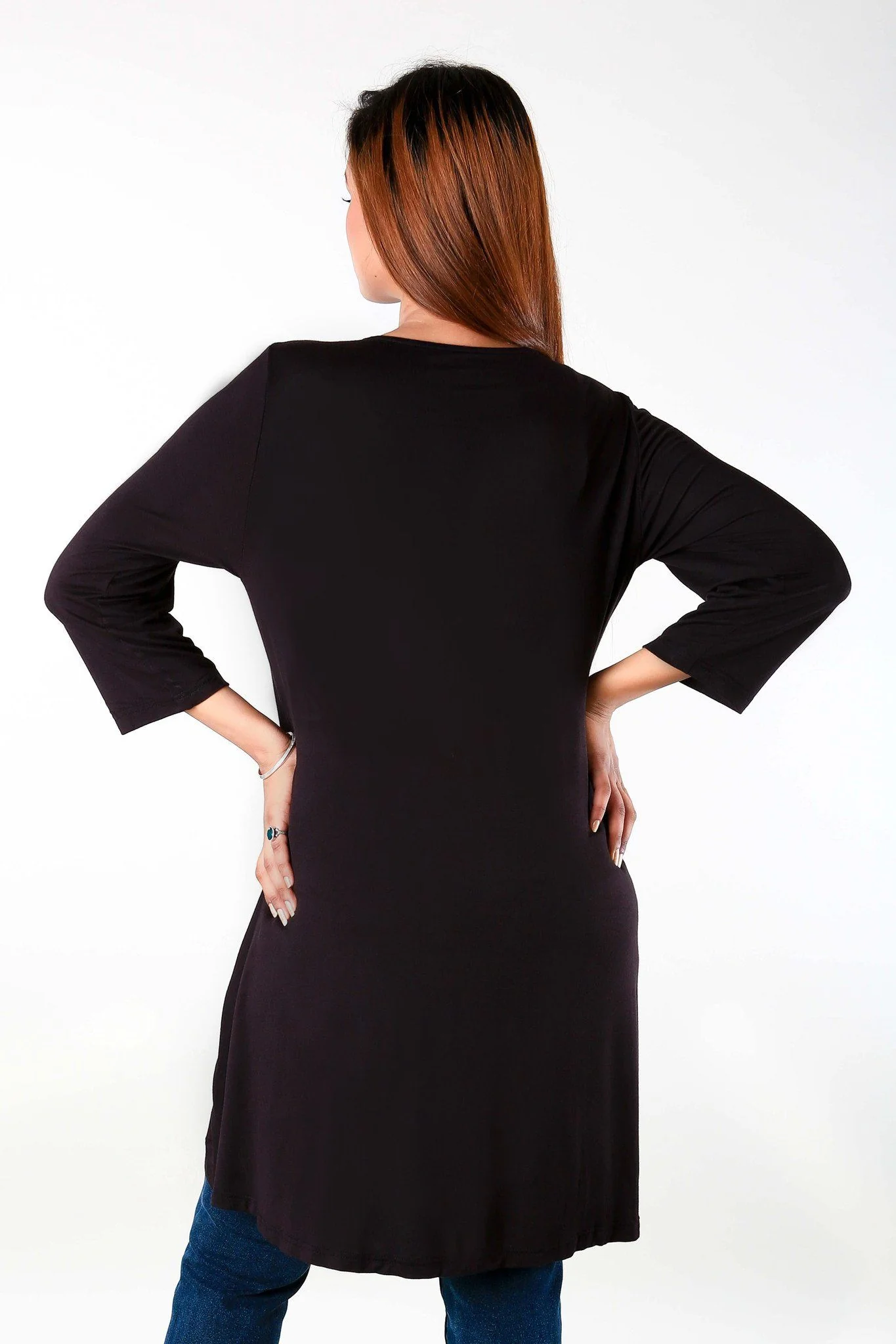 Black Front Short Maternity Top - Chenance