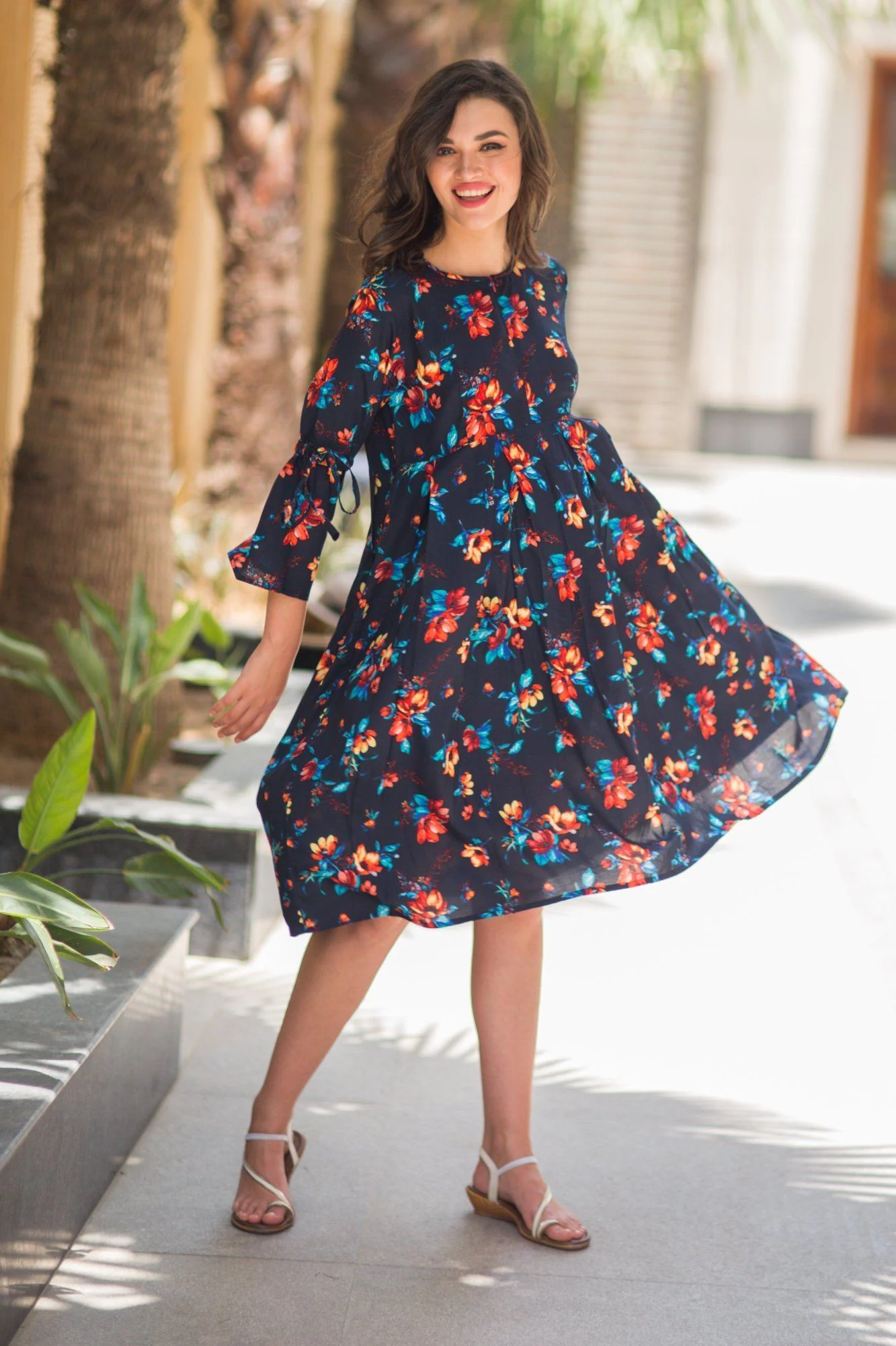 Midnight Tie Maternity & Nursing Dress - Chenance