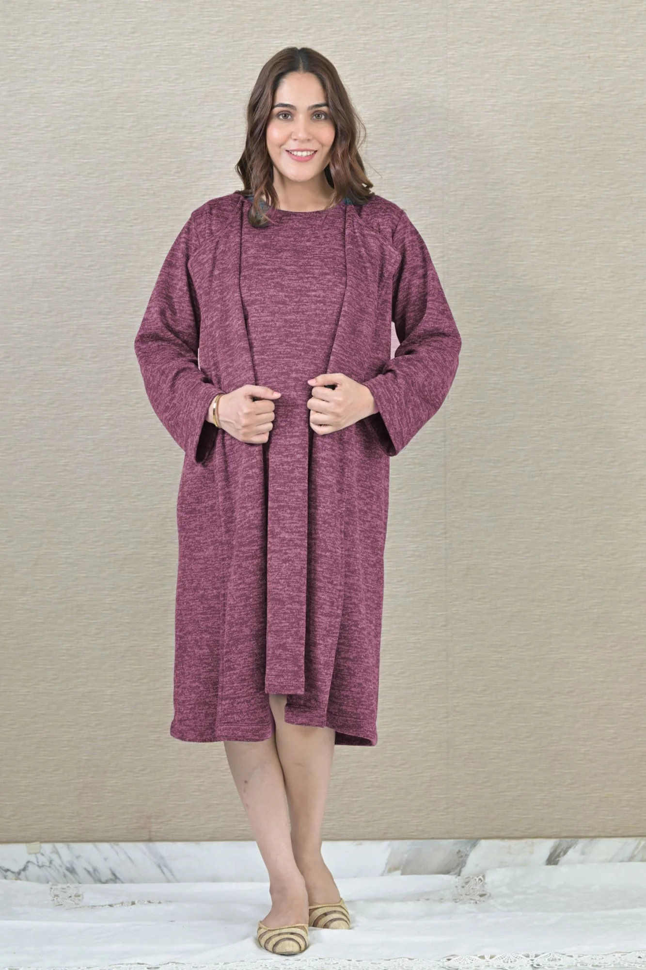 Breezy Purple Maternity Winter Cover Up - Chenance