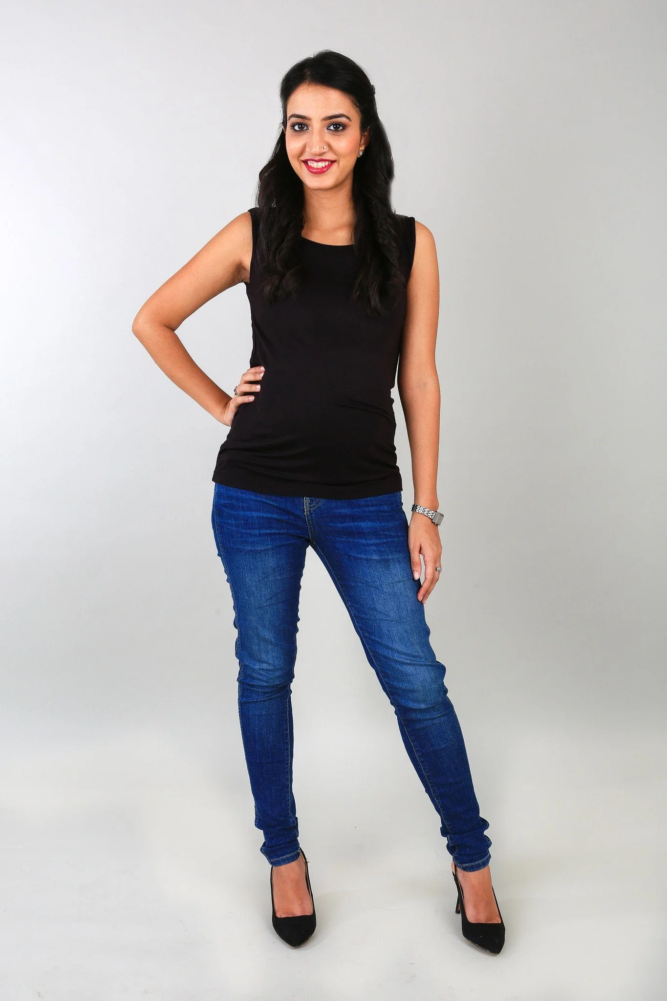 Basic Black Maternity Tank Top - Chenance