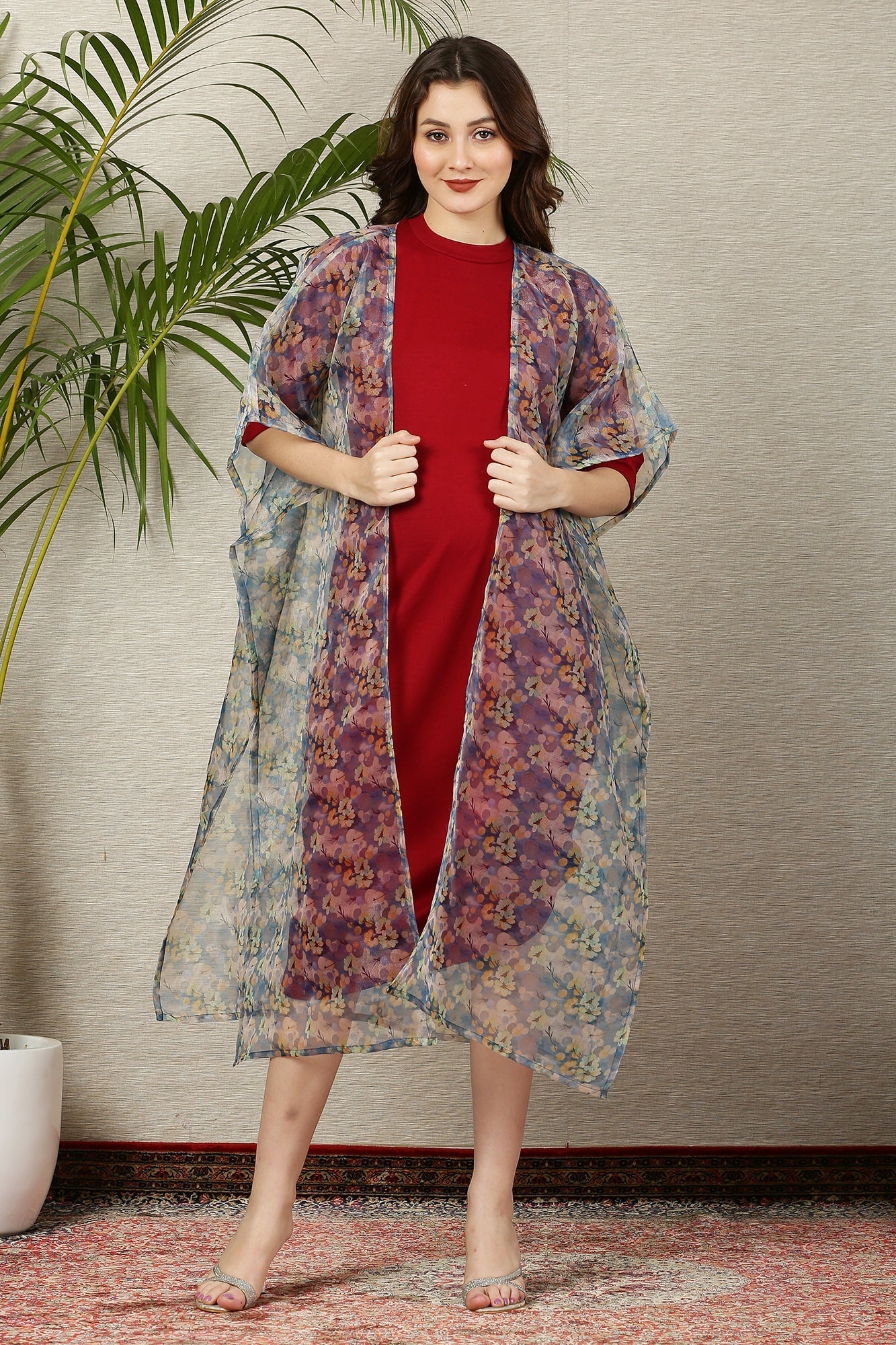 Love Breezy Blue Organza Maternity Cover Up - Chenance