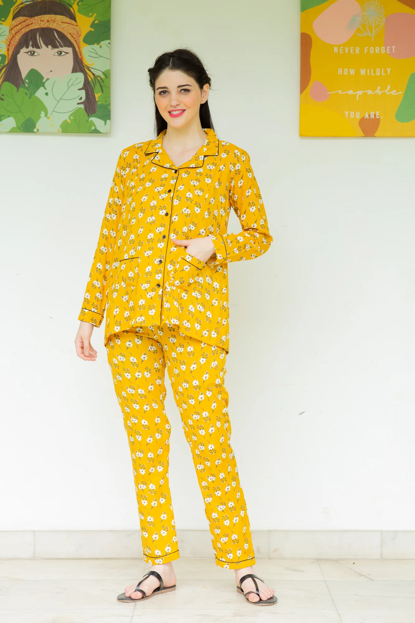 Marigold Maternity & Nursing Night Suit Set - Chenance