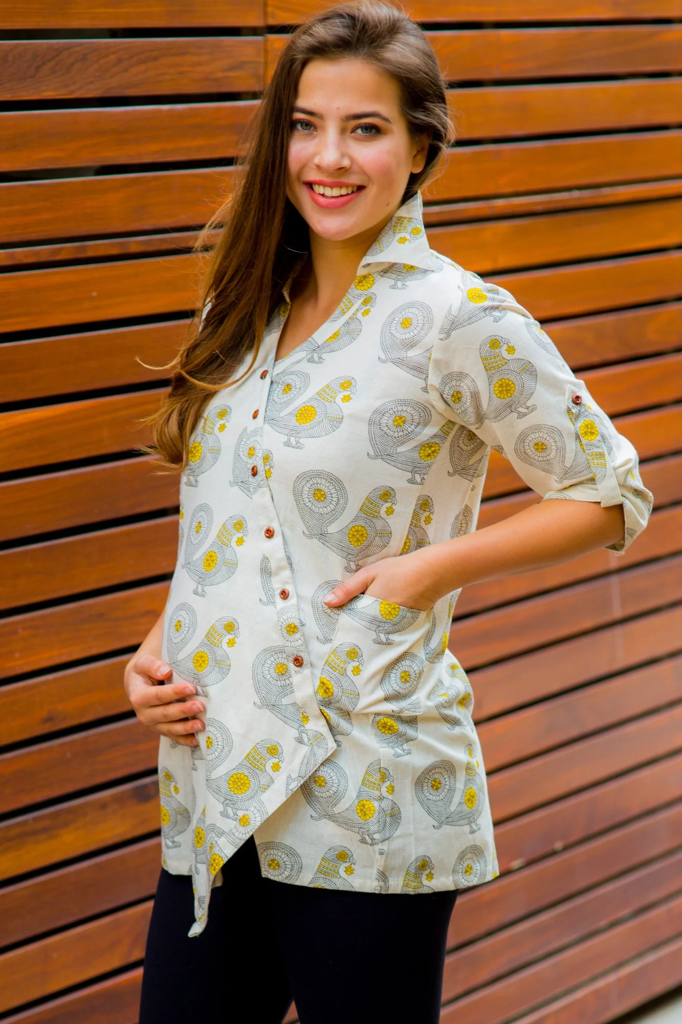 Cotton Serene Lemon Maternity & Nursing Top - Chenance