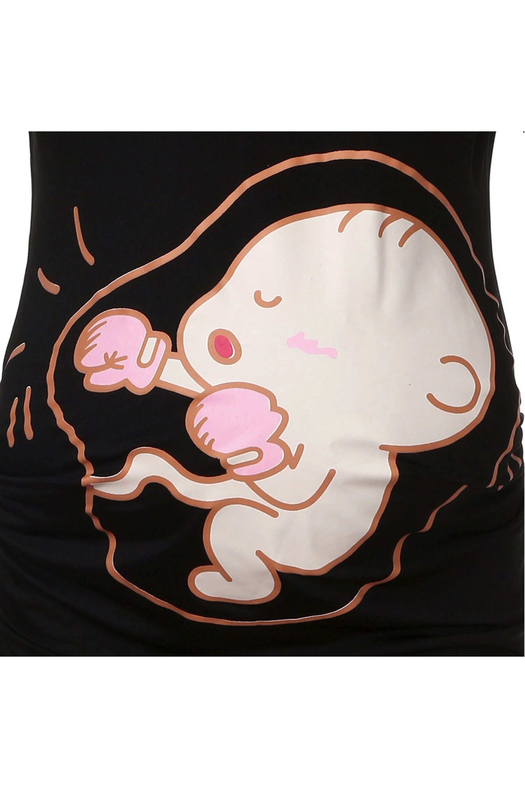 Cute Baby Boxing Black Maternity Tee/T-shirt - Chenance