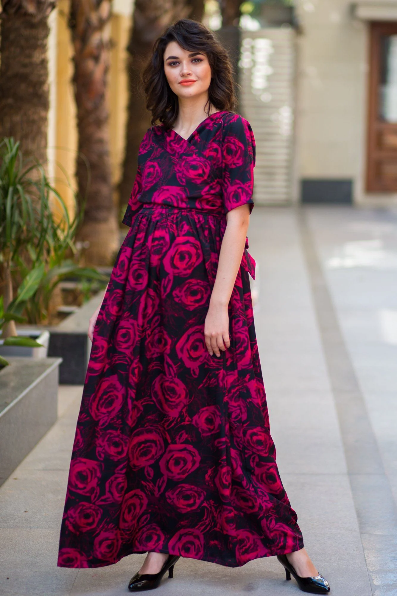 Cranberry Blossom Maternity & Nursing Wrap Dress - Chenance