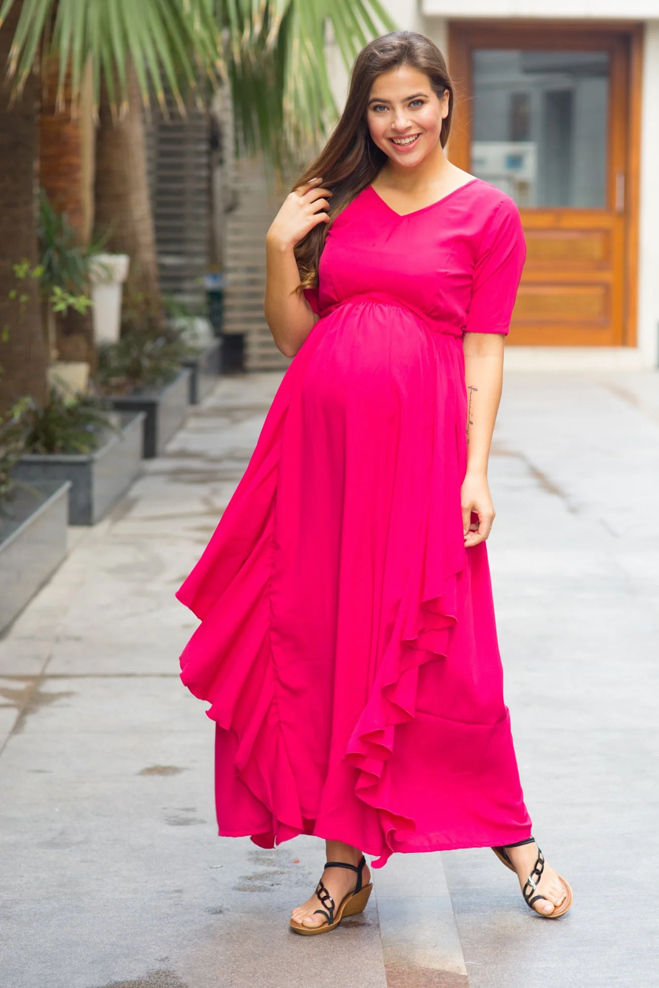 Paris Rose Maternity Flow Dress - Chenance