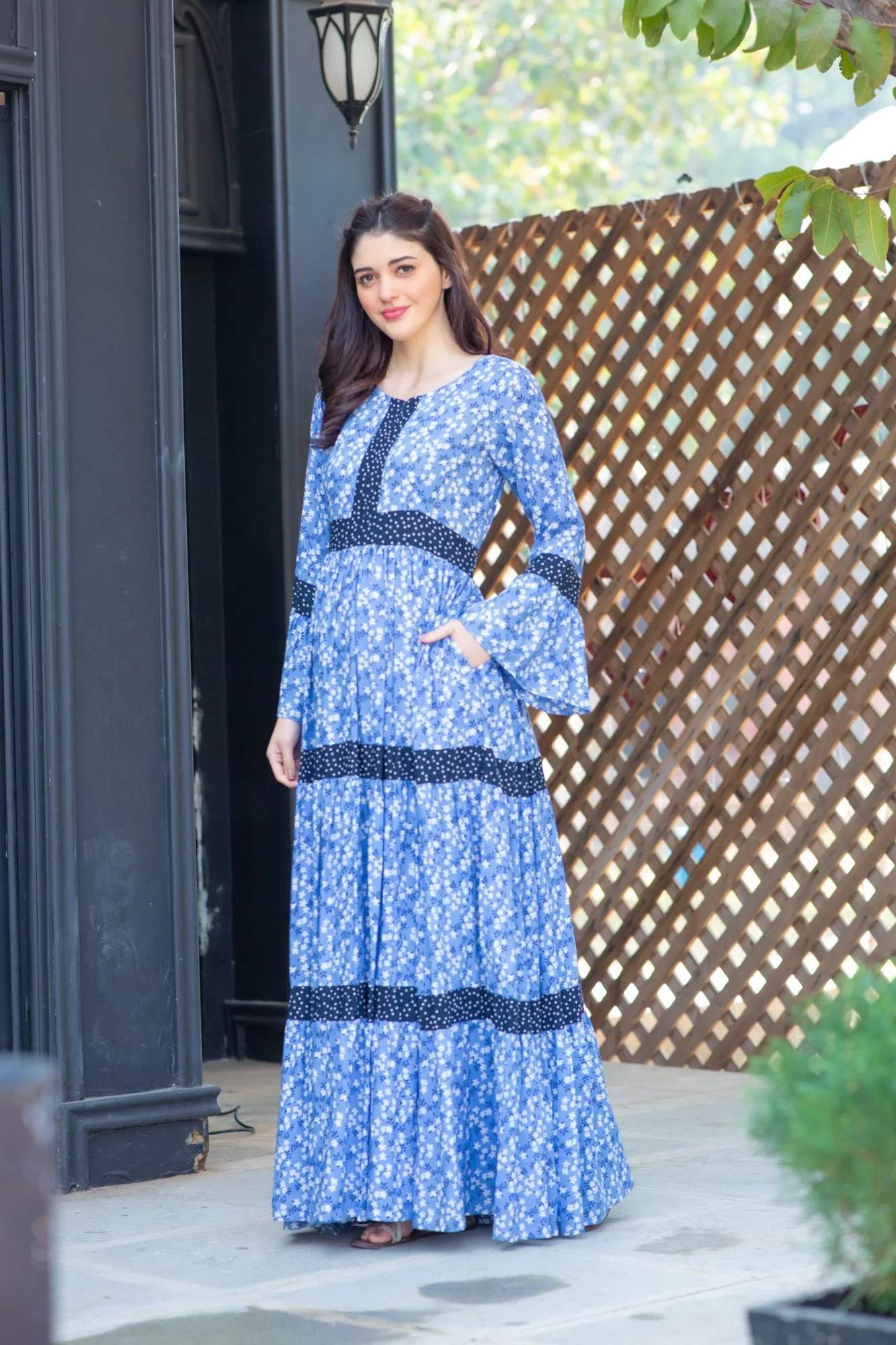 Lavender Floral Maternity & Nursing Dress - Chenance