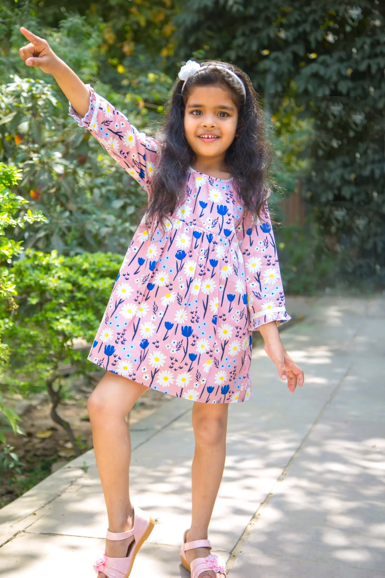 Pink Blossom Ribbon Detail Dress (3 months to 8 years) - Chenance