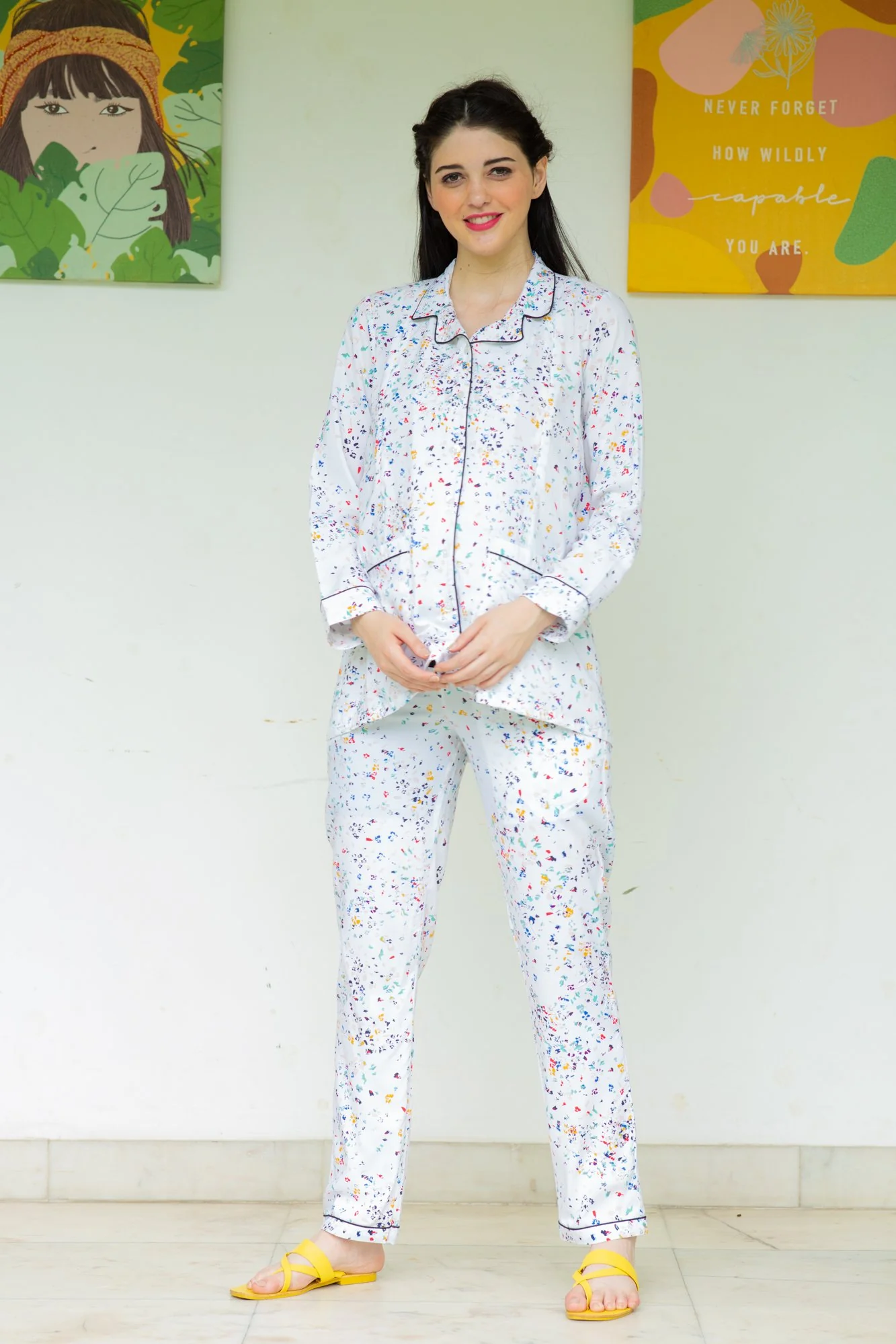 Serene Maternity & Nursing Night Suit Set - Chenance
