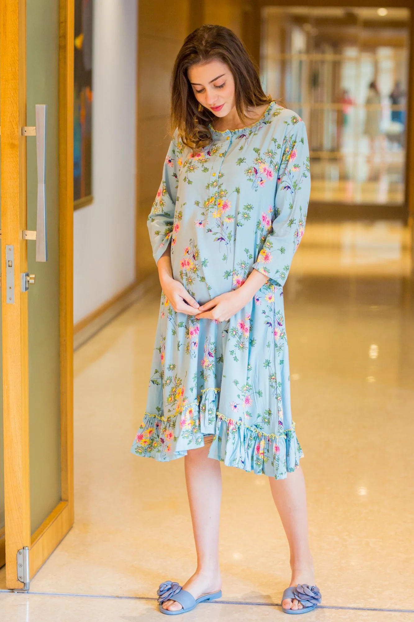 Comfy Daisy Maternity & Nursing Night Dress - Chenance