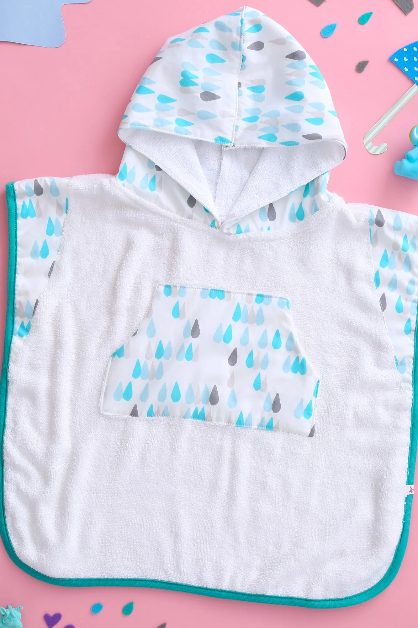 Raindrops - Hooded Poncho - Chenance