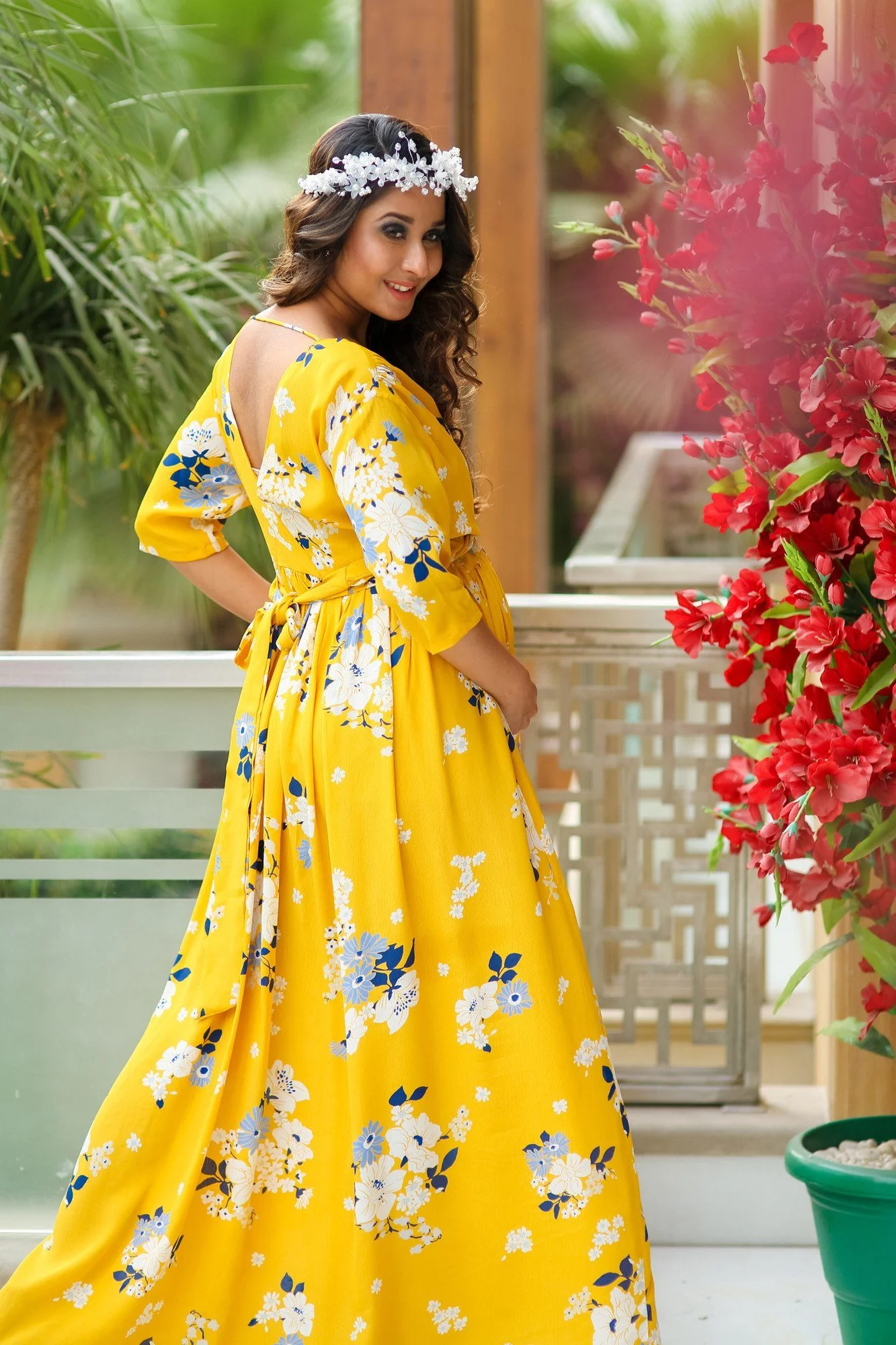 SO - Hello Yellow Floral Maternity & Nursing Wrap Dress - Pay - Chenance