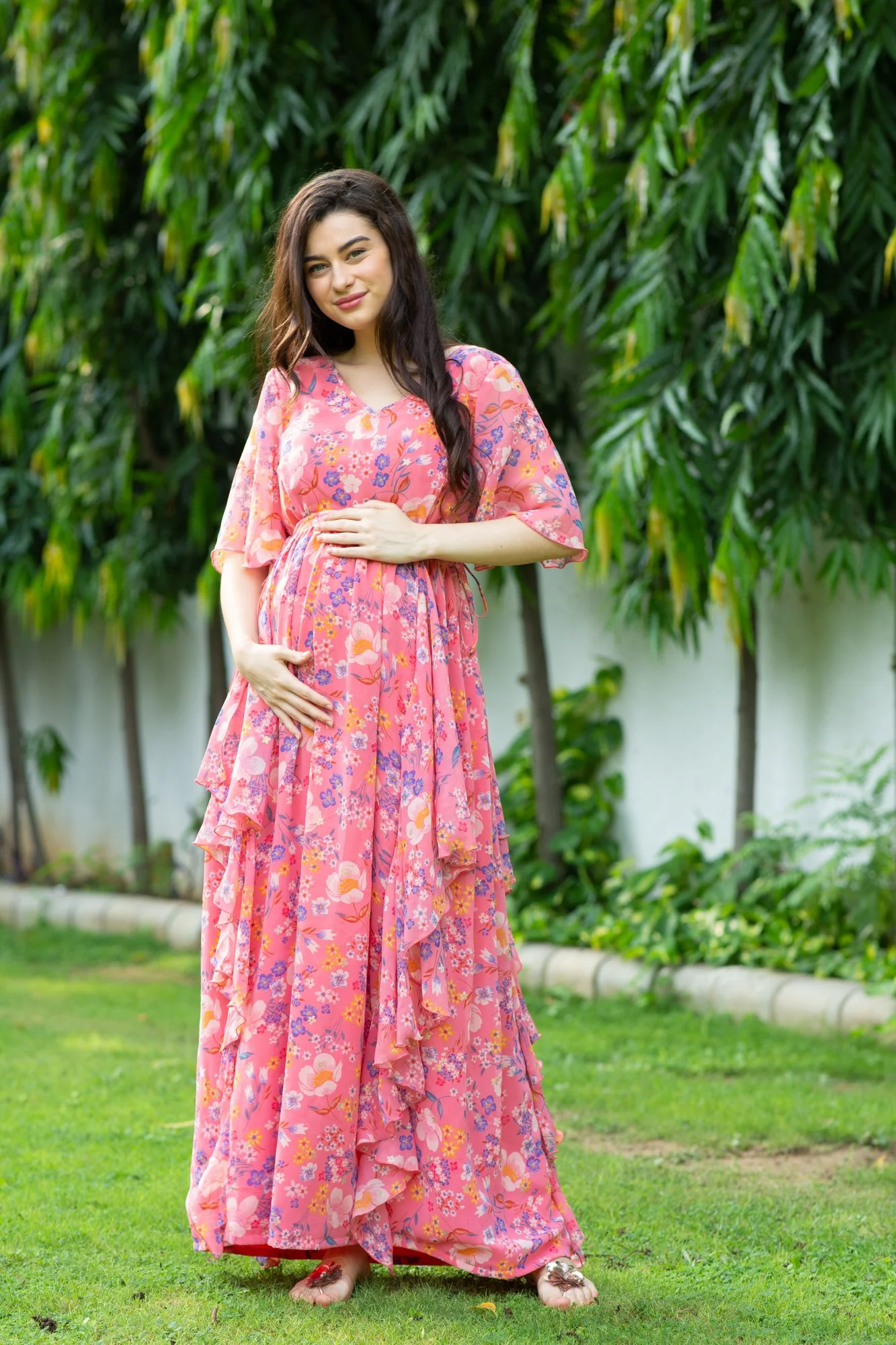 Jolly Floral Maternity Flow Dress - Chenance