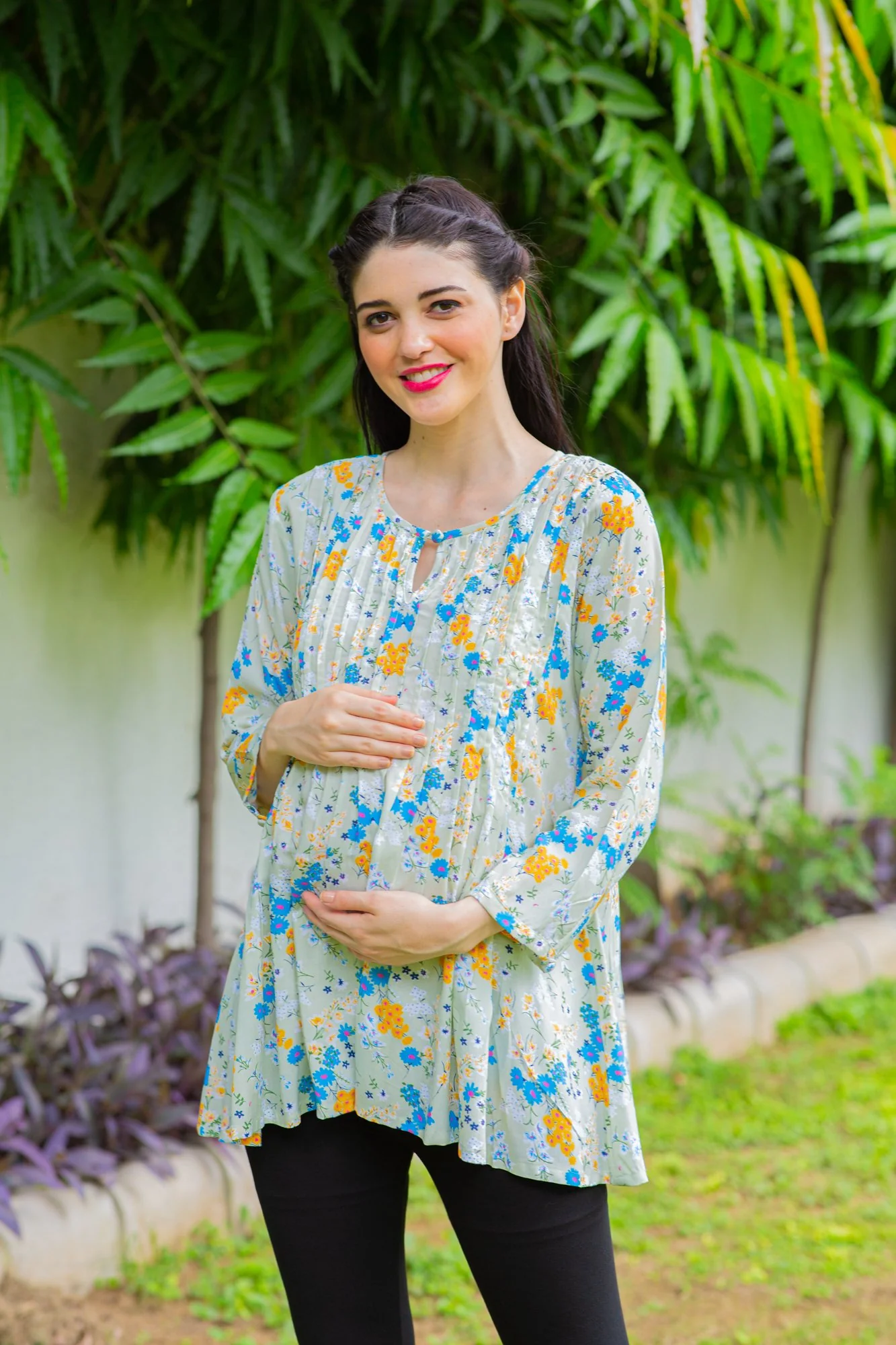 Serene Pintucks Maternity & Nursing Top - Chenance