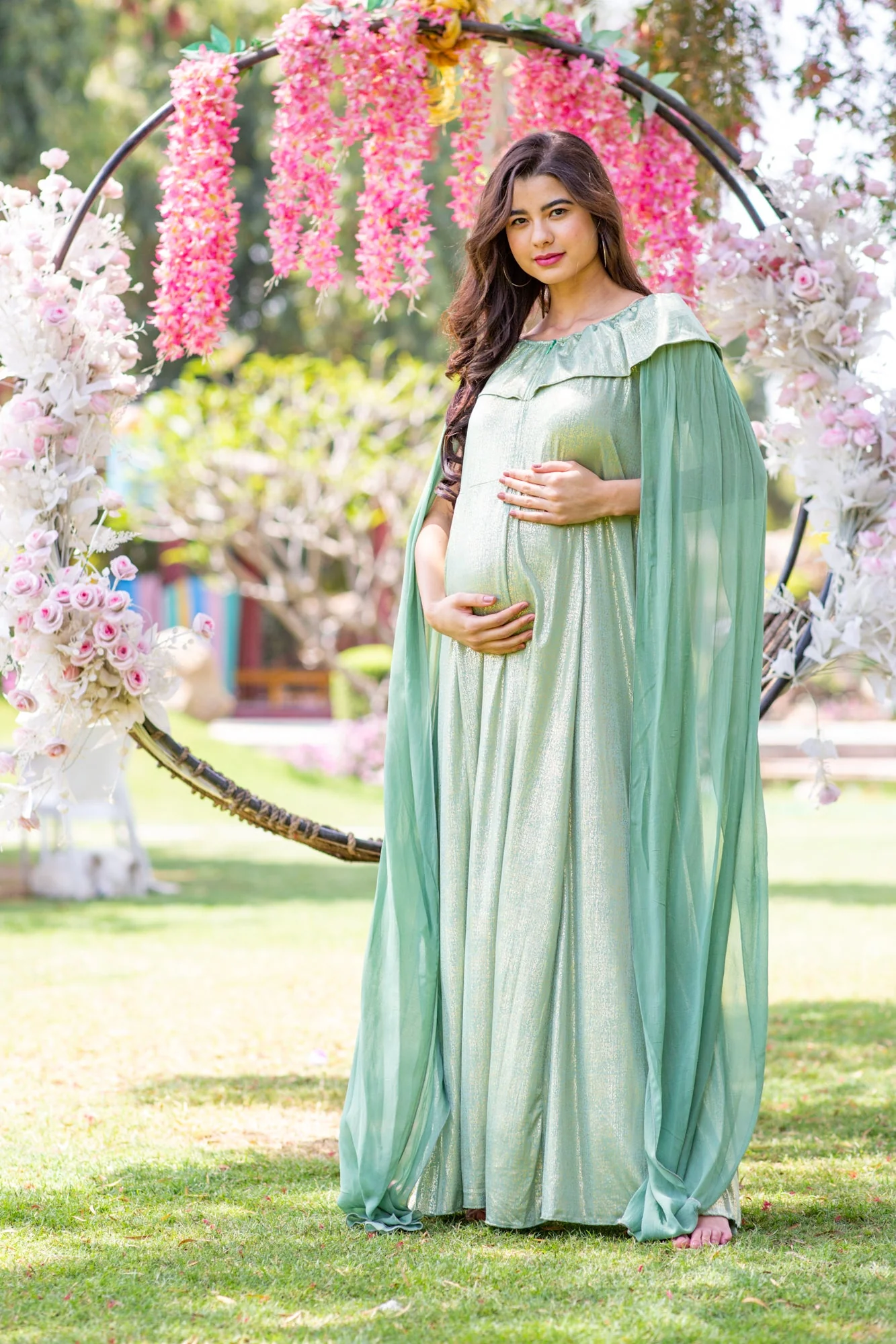 Crystal Aqua Blue Maternity & Nursing Dress - Chenance