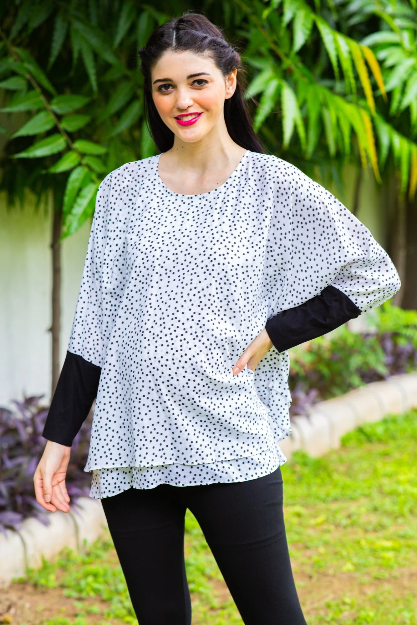 Polka Layered Maternity Top - Chenance
