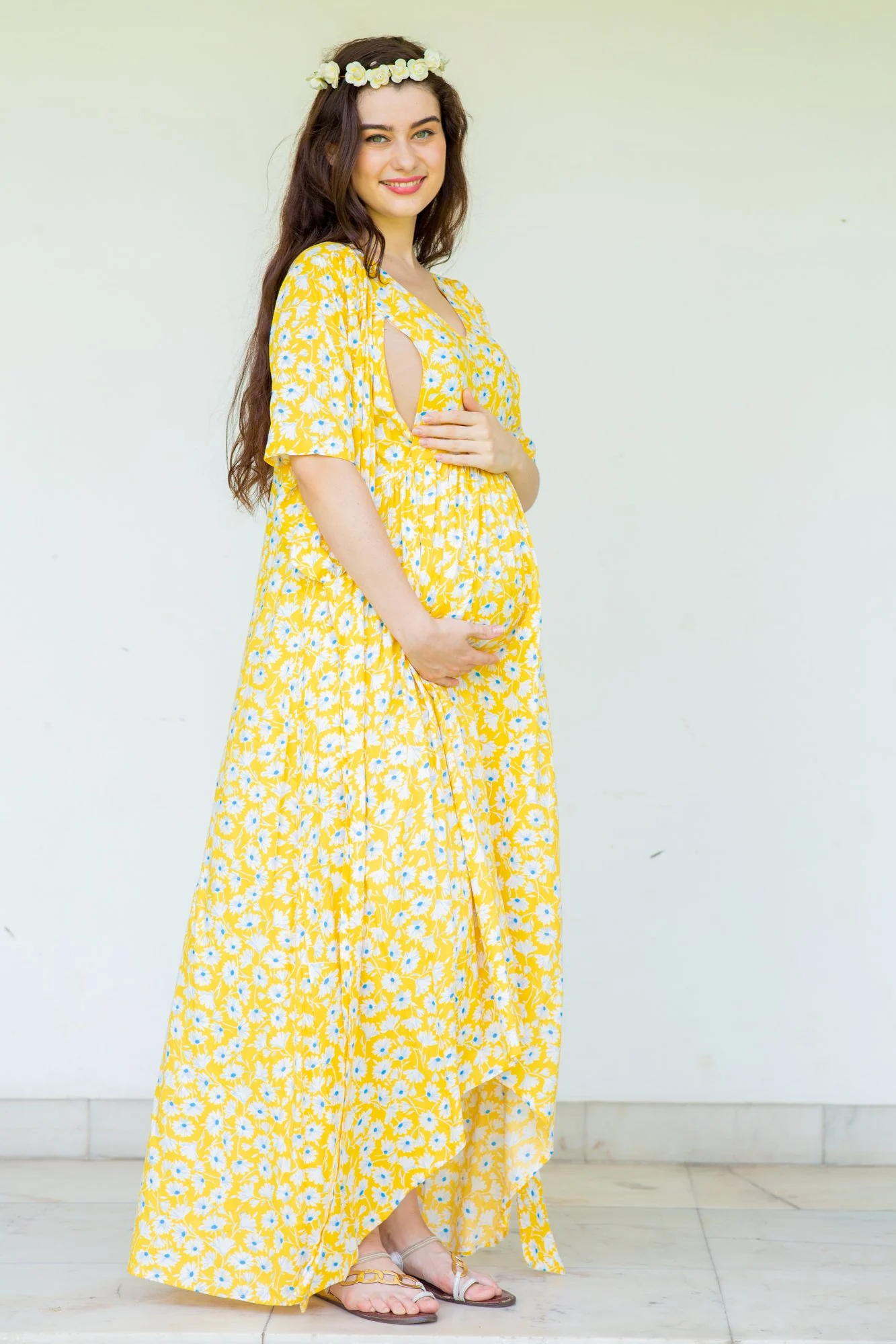 Sunny Maternity & Nursing Hi- Low Wrap Dress - Chenance