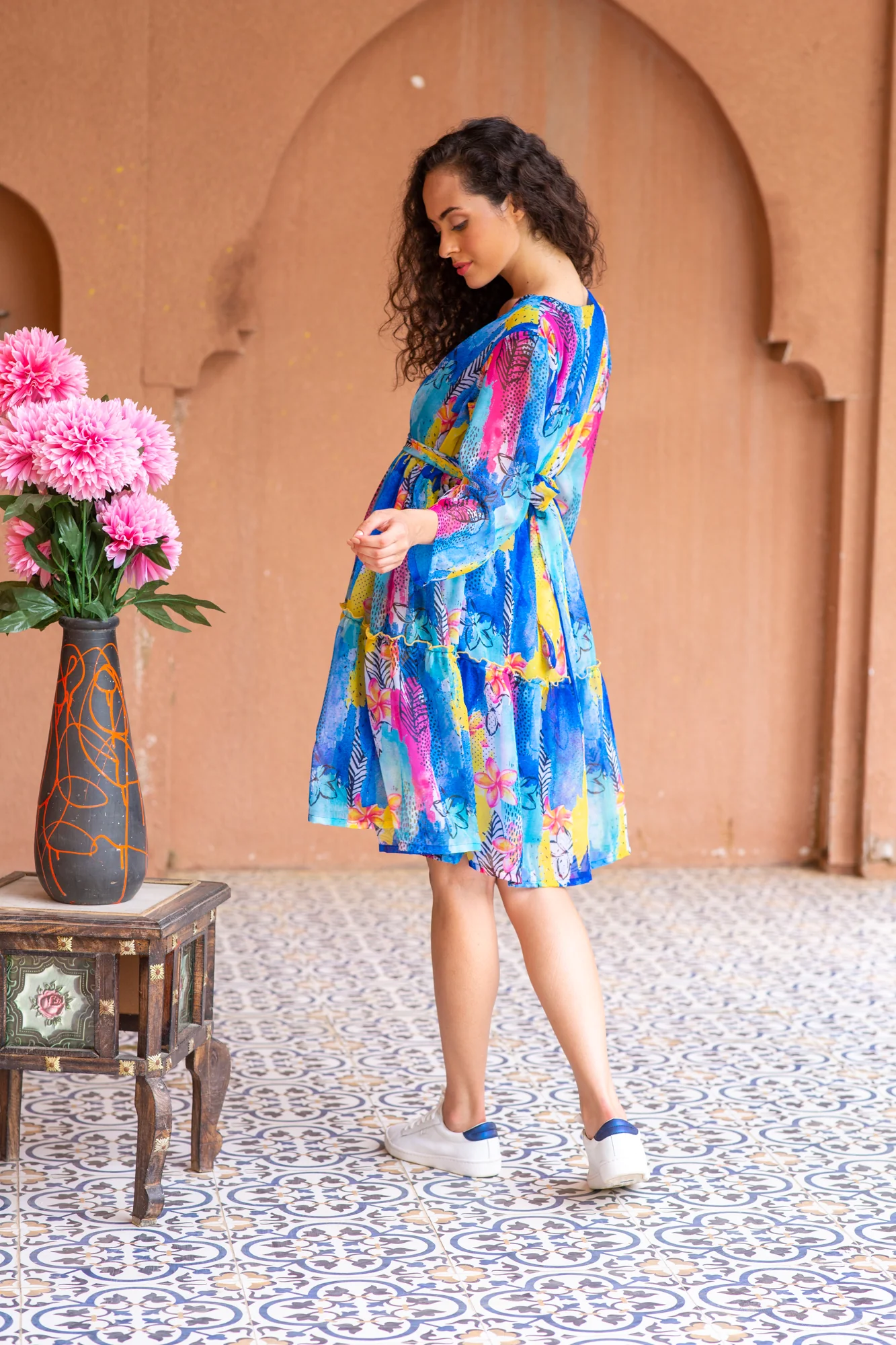 Aquamarine Swing Maternity Flair Dress - Chenance