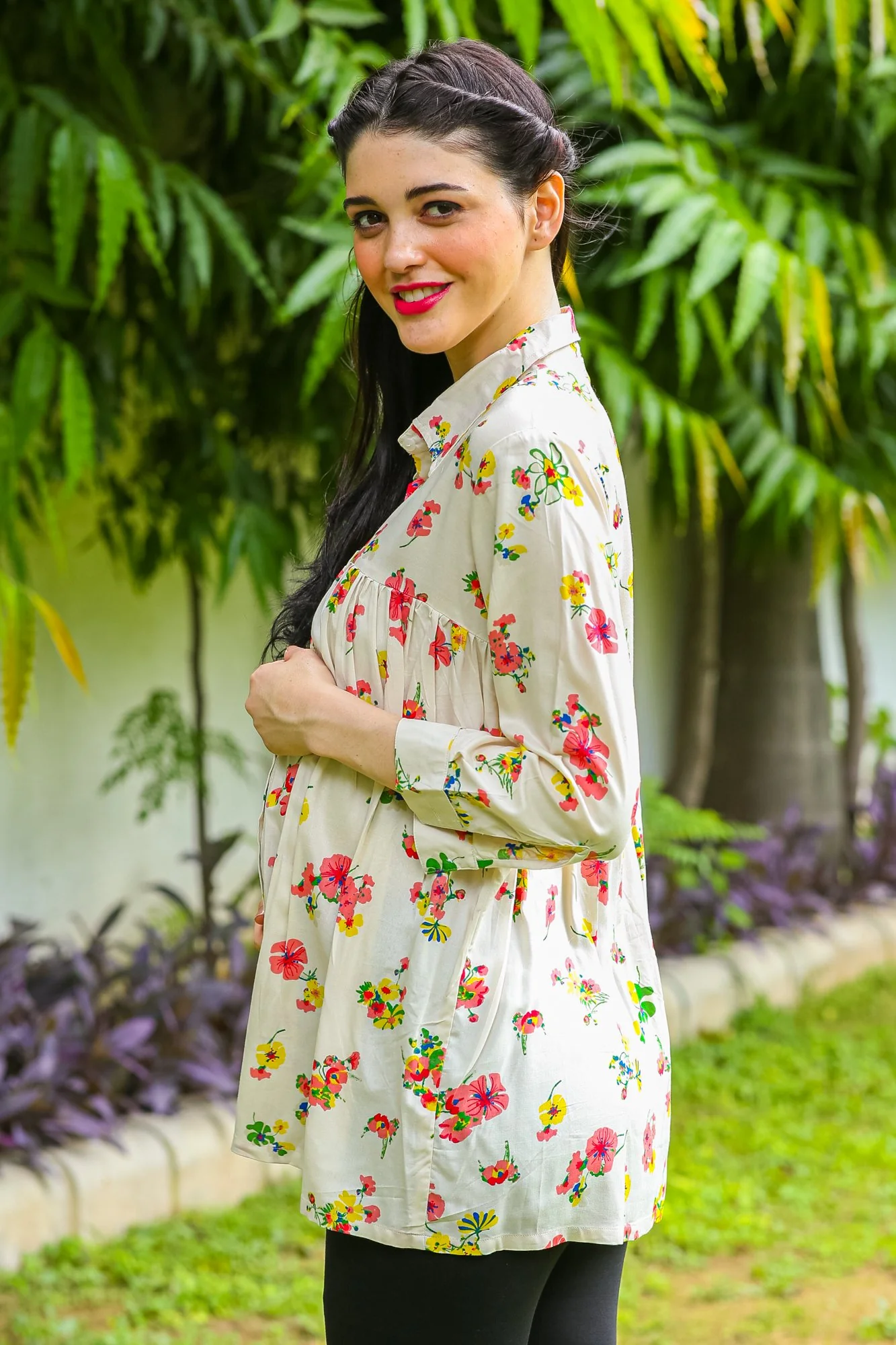 Blooming Gathered Maternity & Nursing Top - Chenance