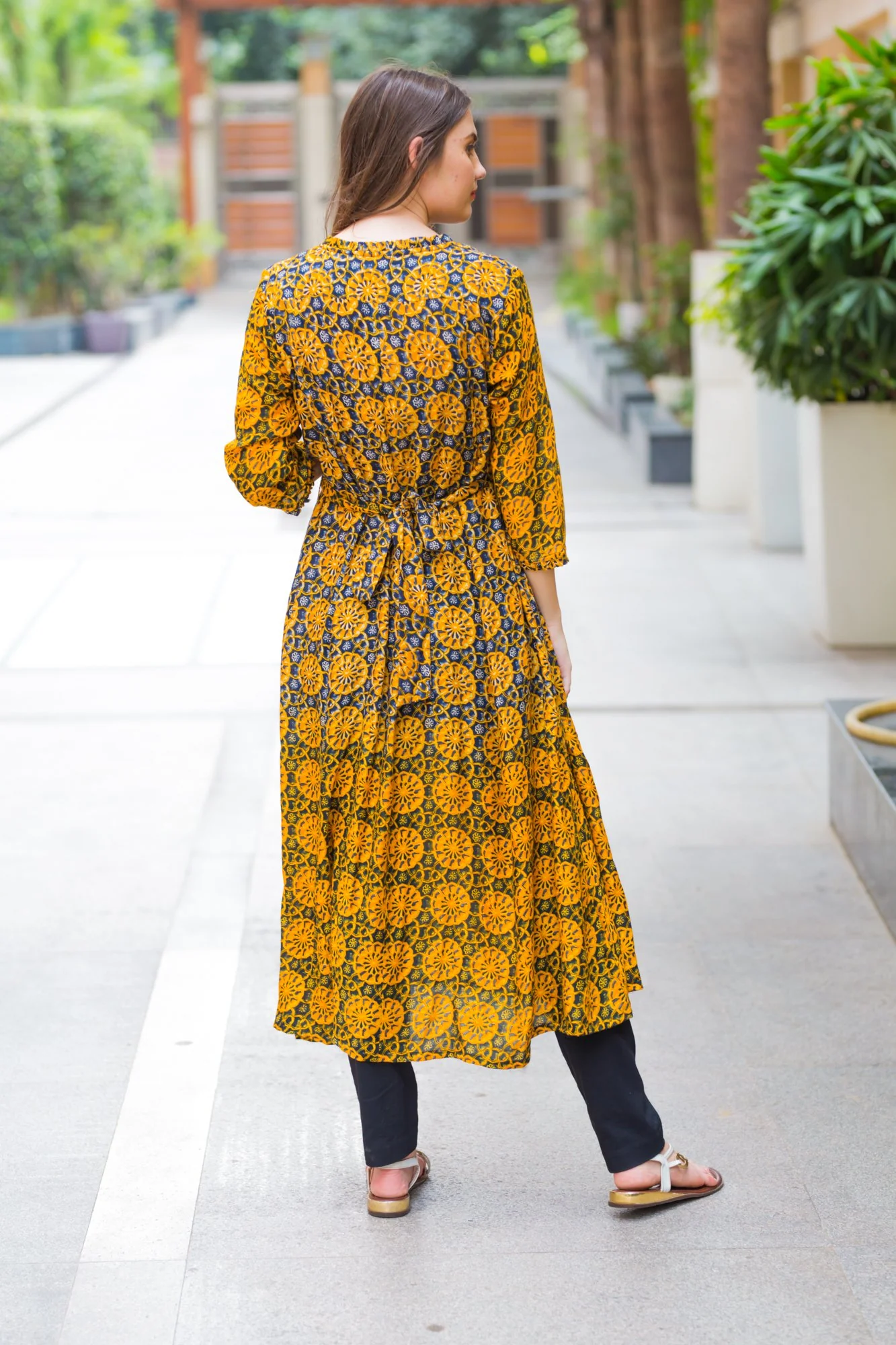 Yellow Ombre Maternity and Nursing Kurta - Chenance