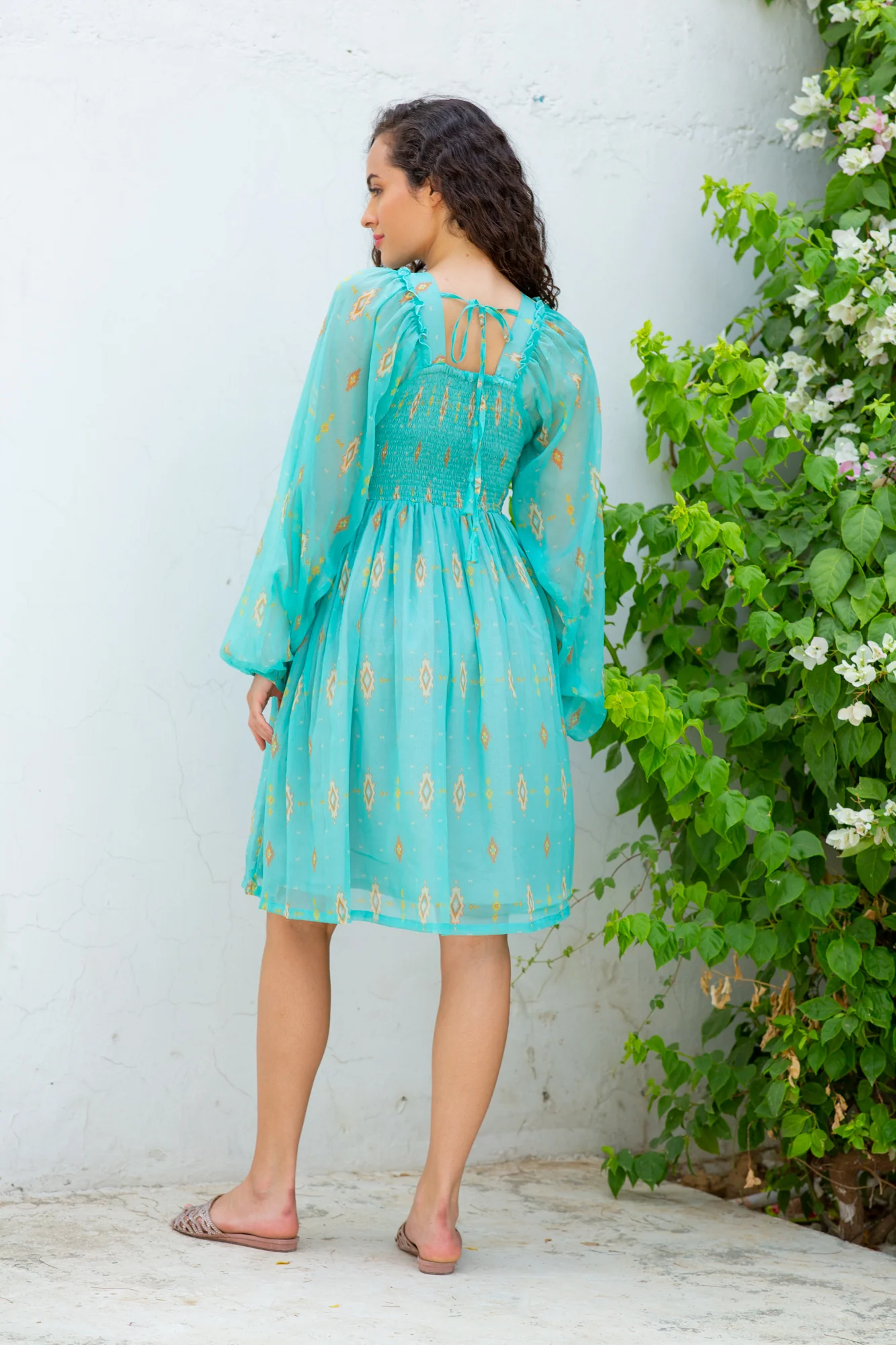 Sizzling Pale Turquoise Maternity Knee Dress - Chenance