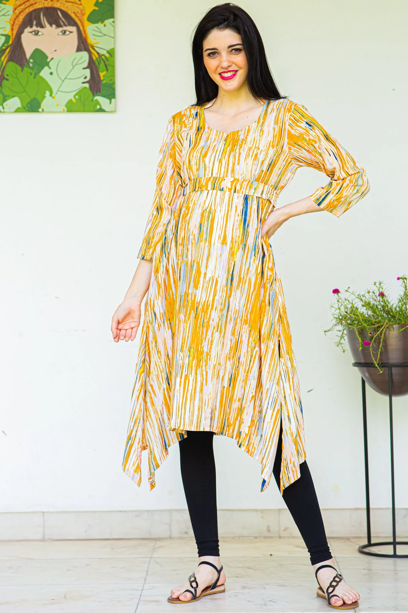 Amber Cotton Front Zip Nursing Kurta - Chenance