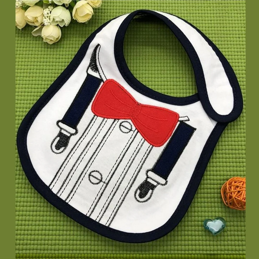 White Suspenders Adjustable Baby Meal Bib (0-3 yrs) - Chenance