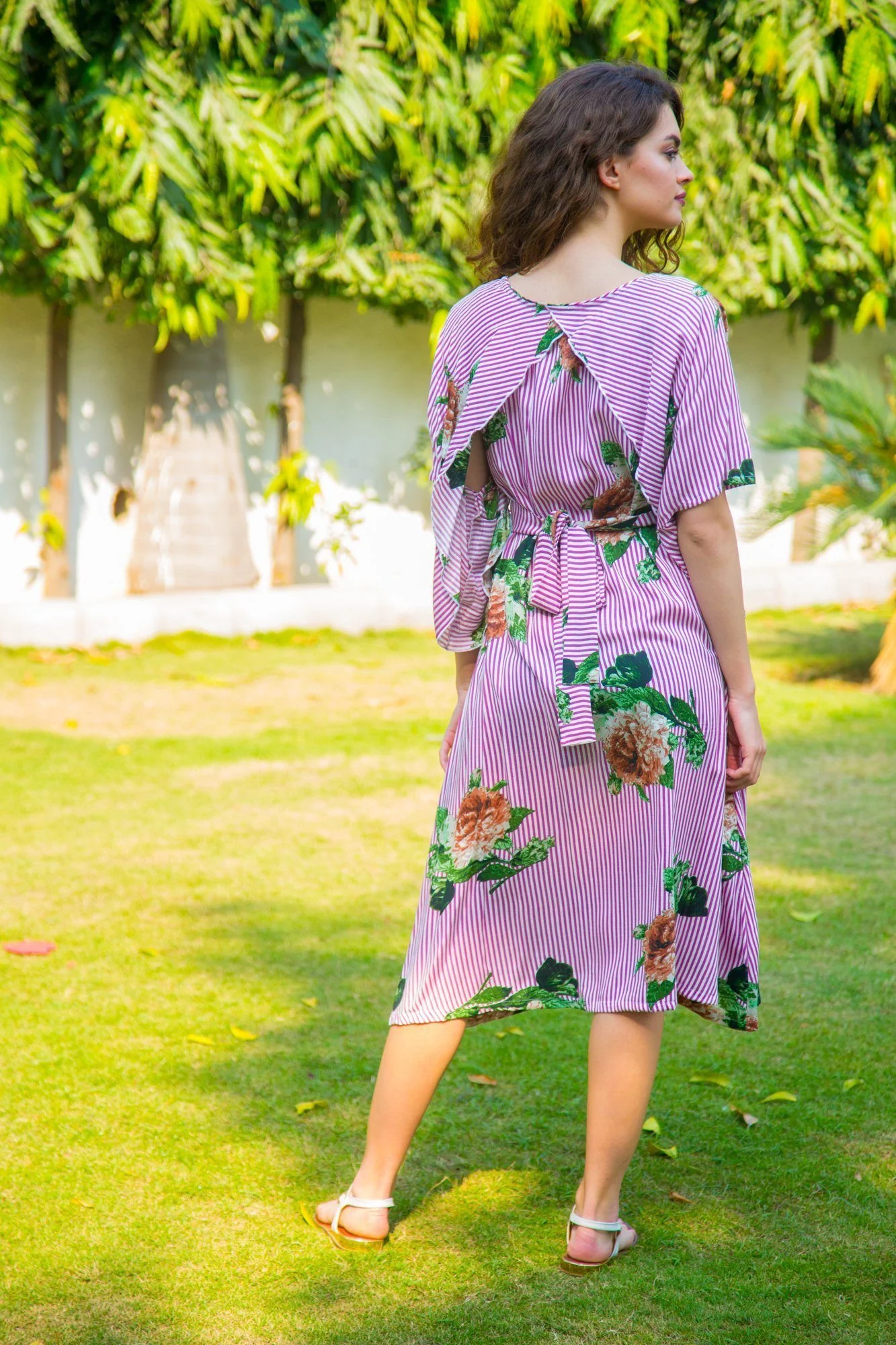 Arctic Rose Maternity & Nursing Flap Dress - Chenance