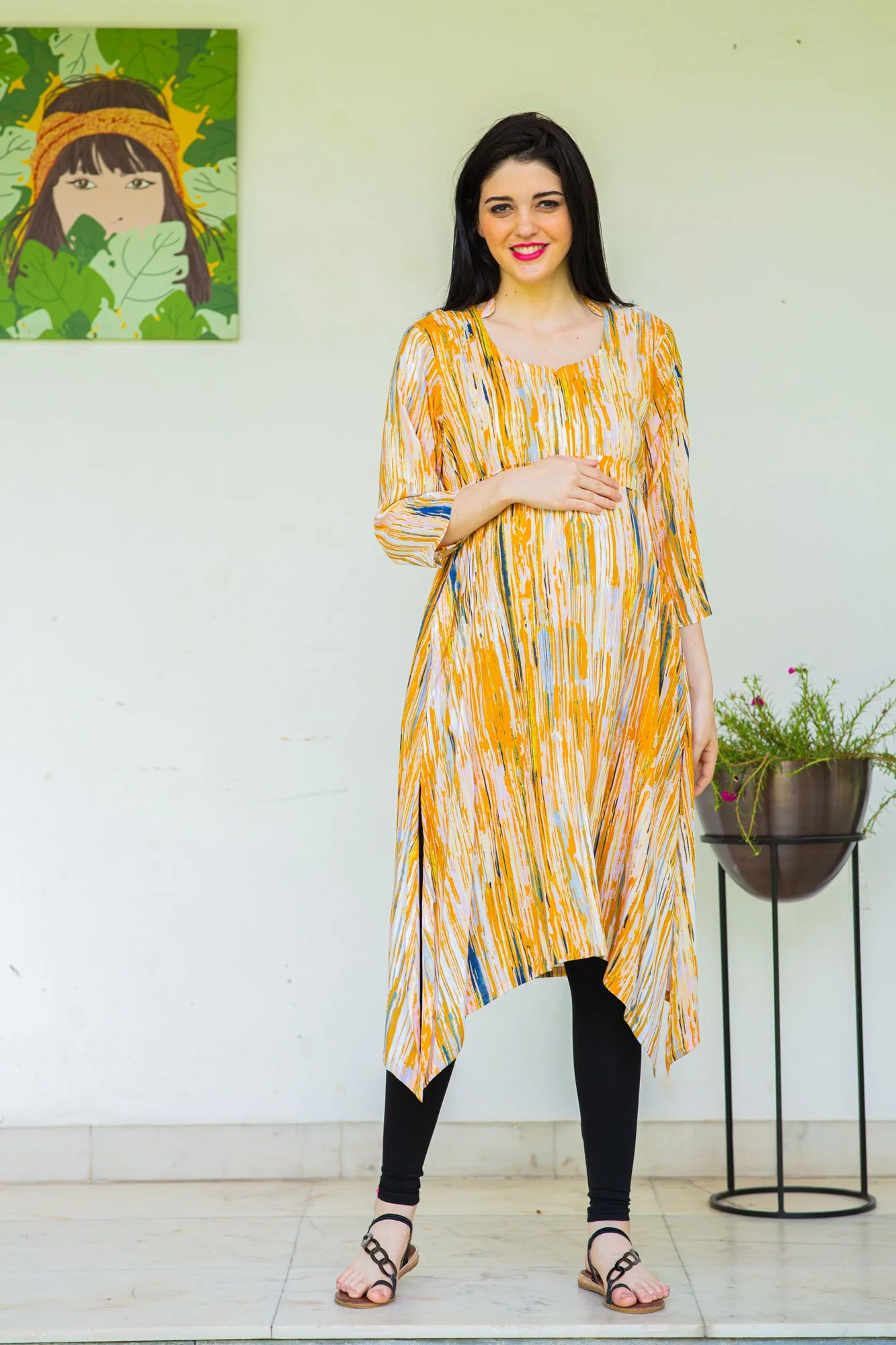 Amber Cotton Front Zip Nursing Kurta - Chenance