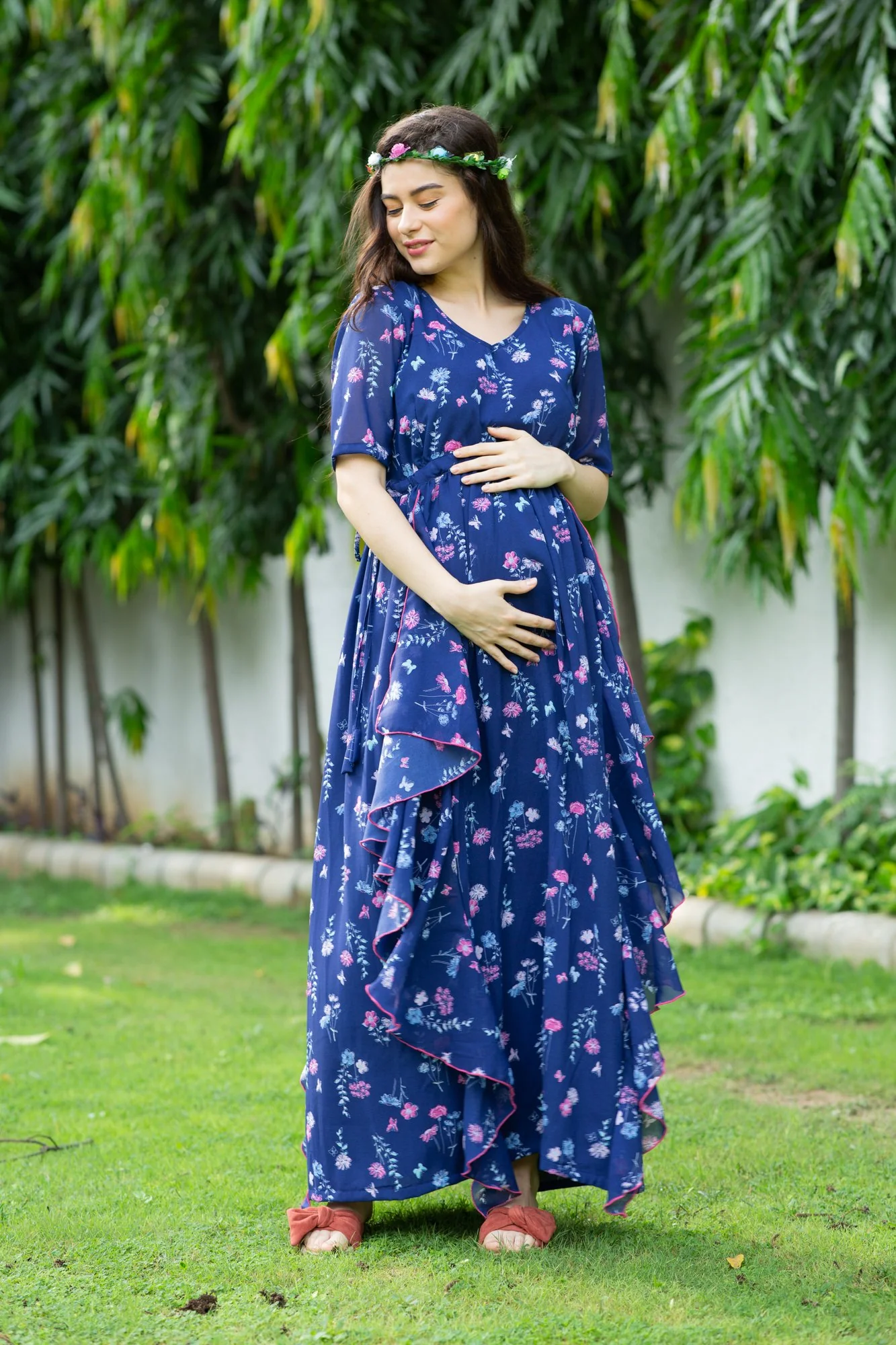 Azure Pink Maternity Flow Dress - Chenance