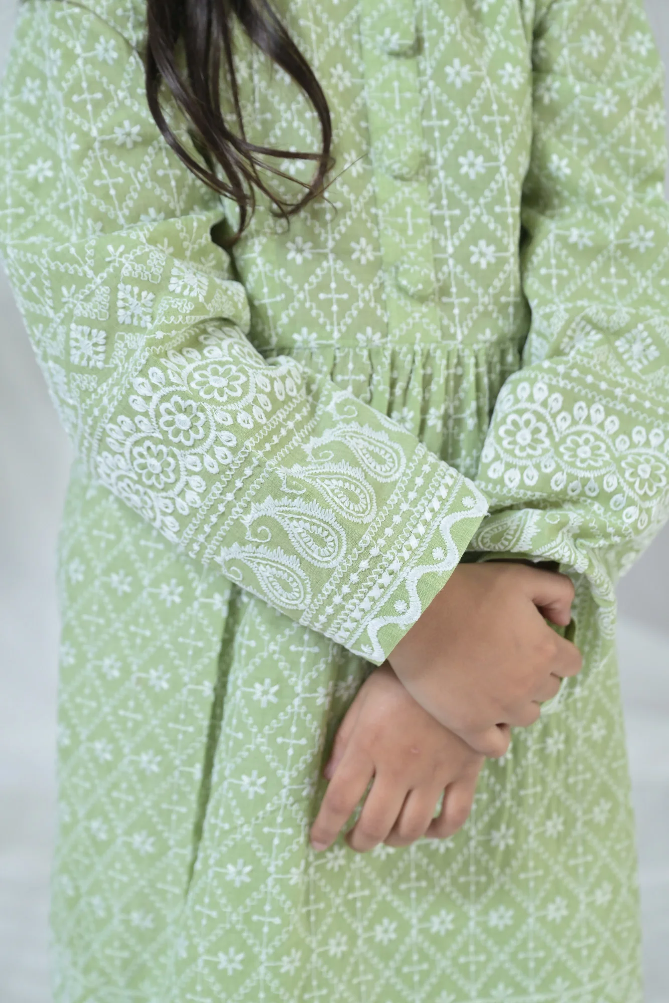 Winsome Olive Green Kurta Set (2pc) (0-12 Yrs) - Chenance