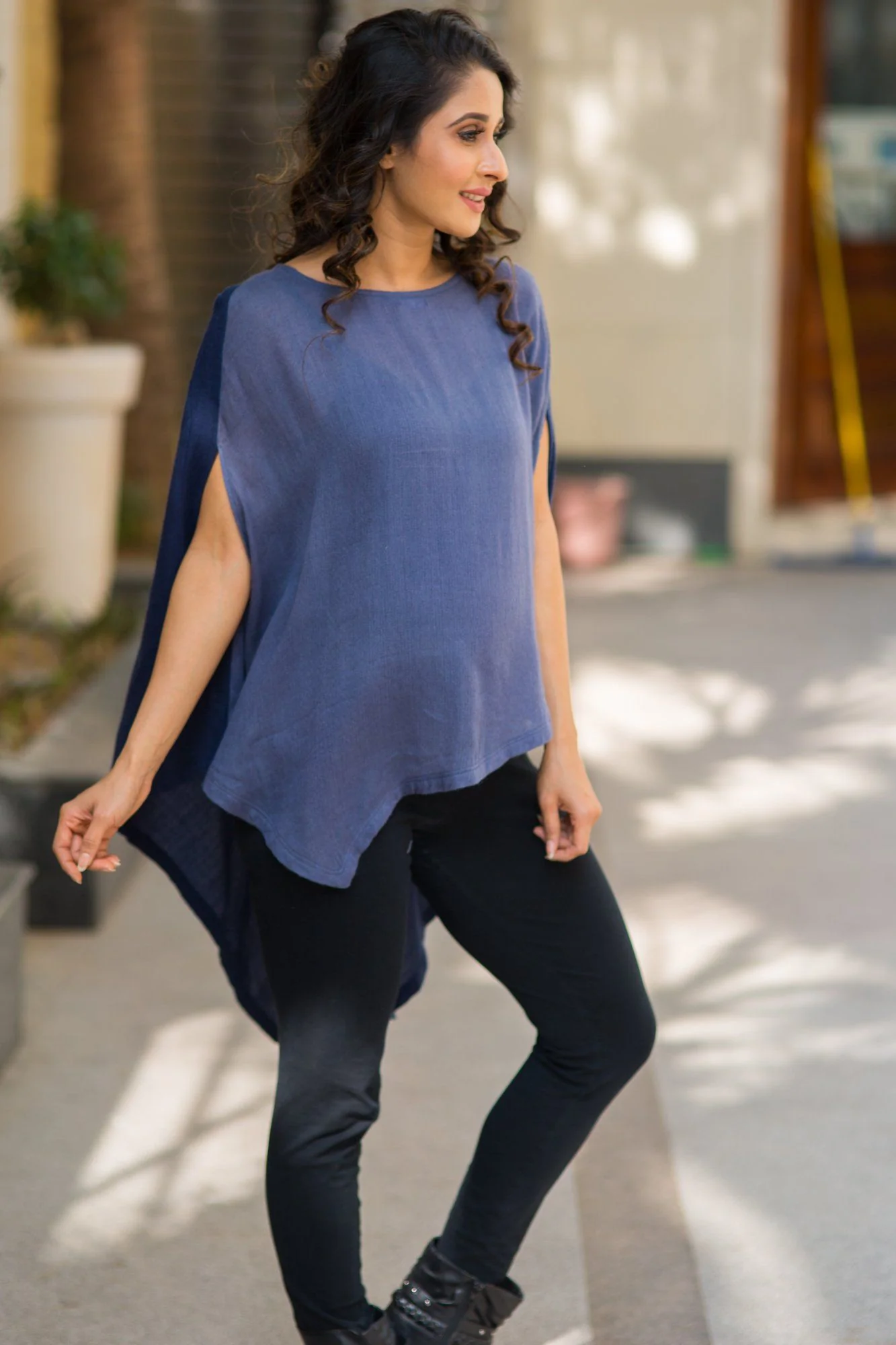 Versatile Free Size Wool Blend Maternity Poncho - Chenance