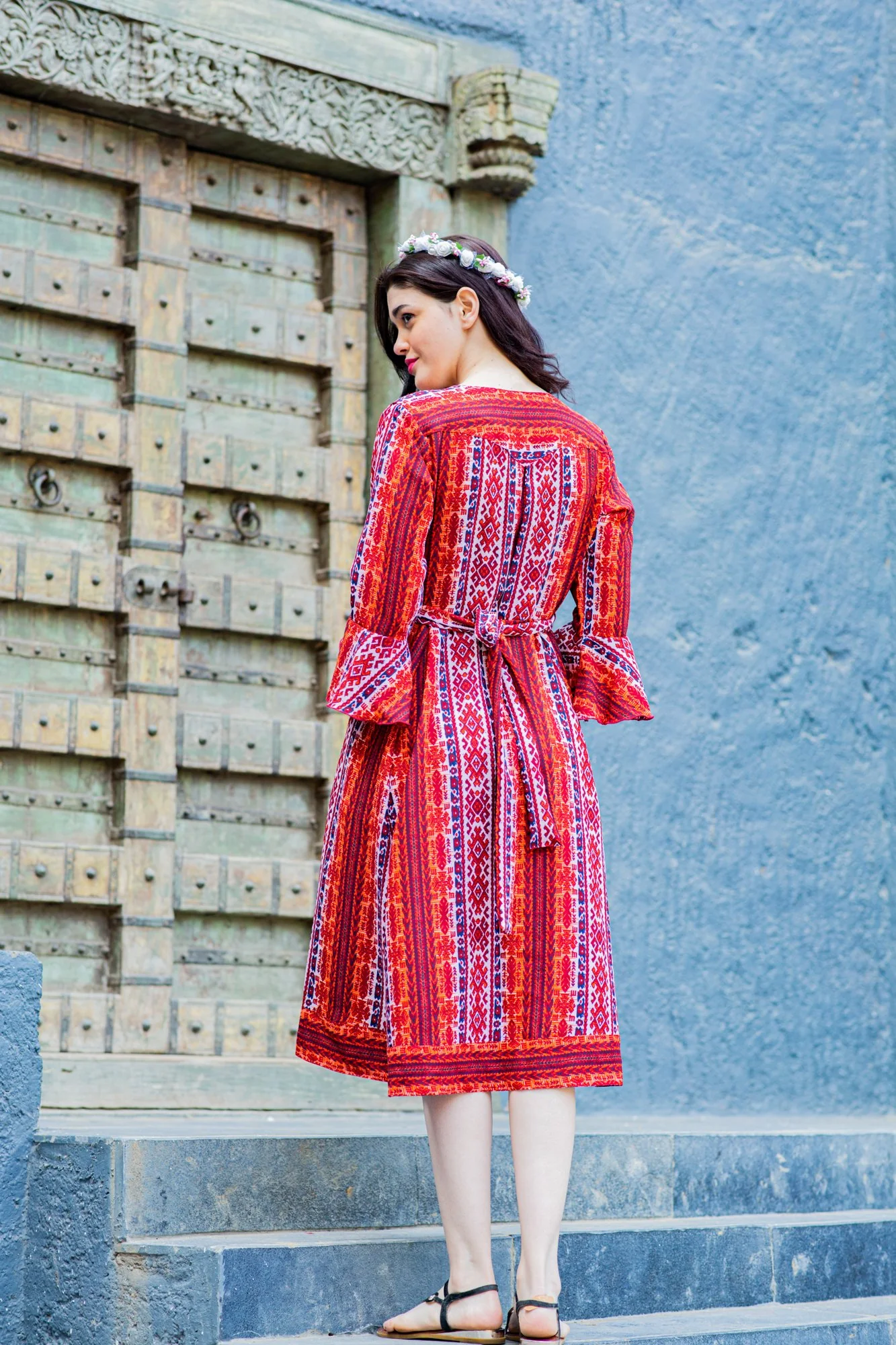 Tangy Stripes Front Button Maternity & Nursing Dress - Chenance