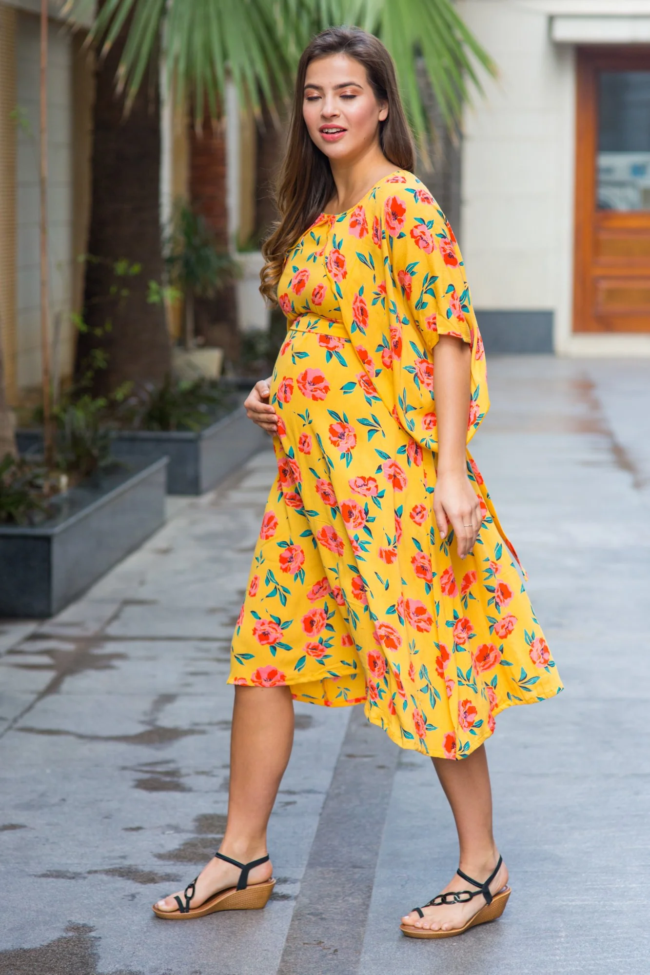 Sunshine Rose Maternity & Nursing Flap Dress - Chenance