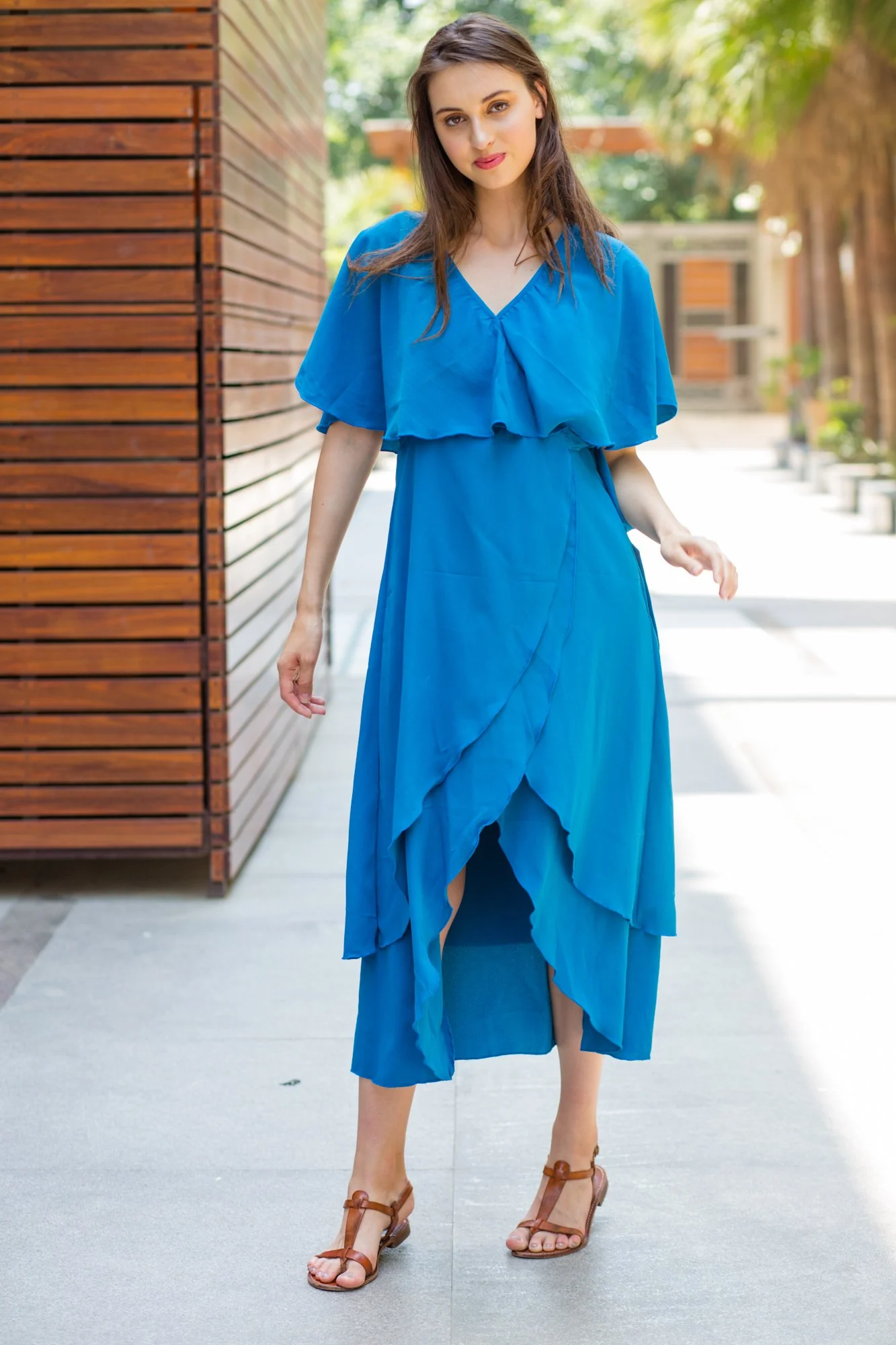 Azure Maternity & Nursing Layer Dress - Chenance