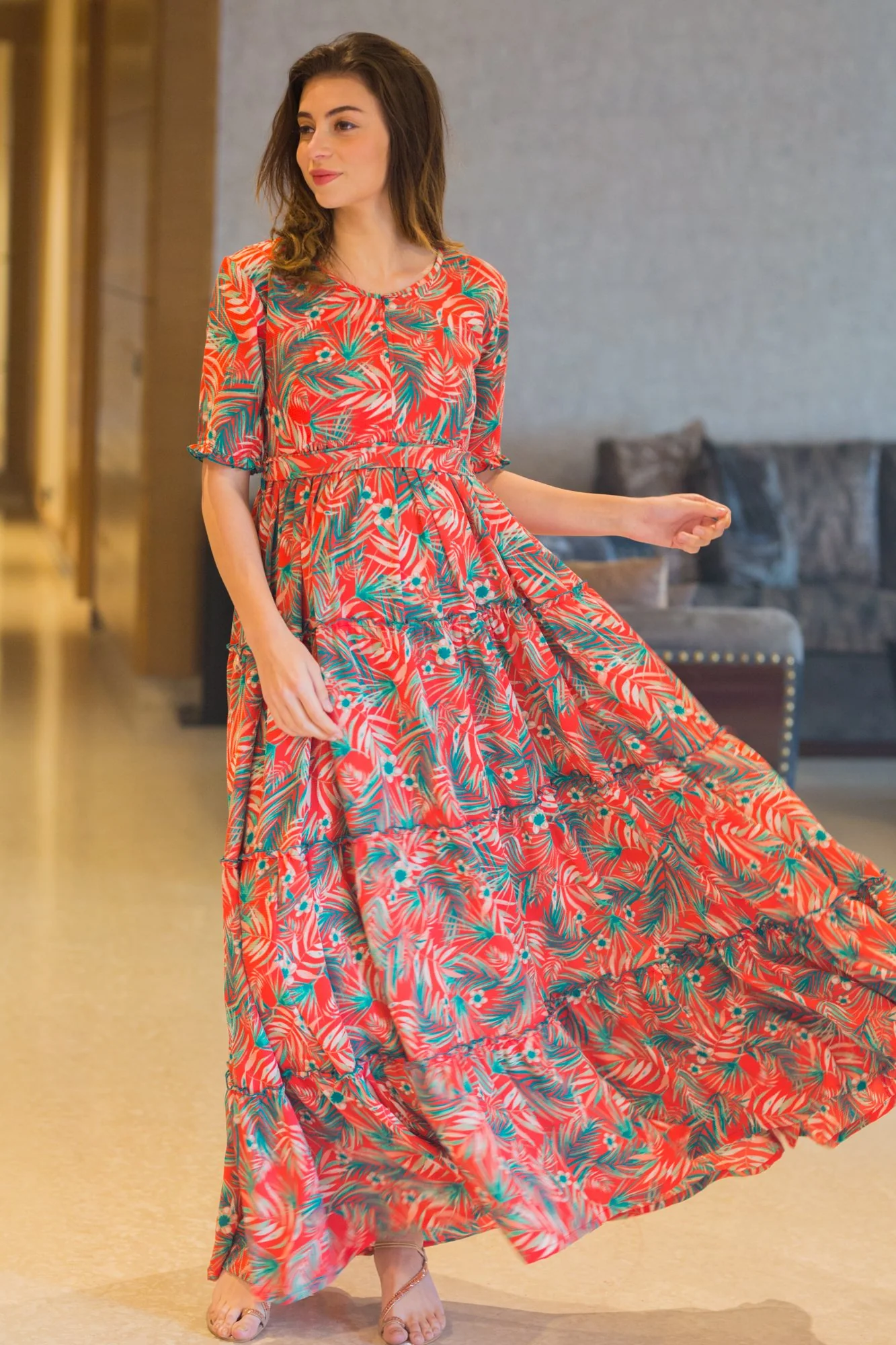 Vacation Frill Maternity & Nursing Dress - Chenance