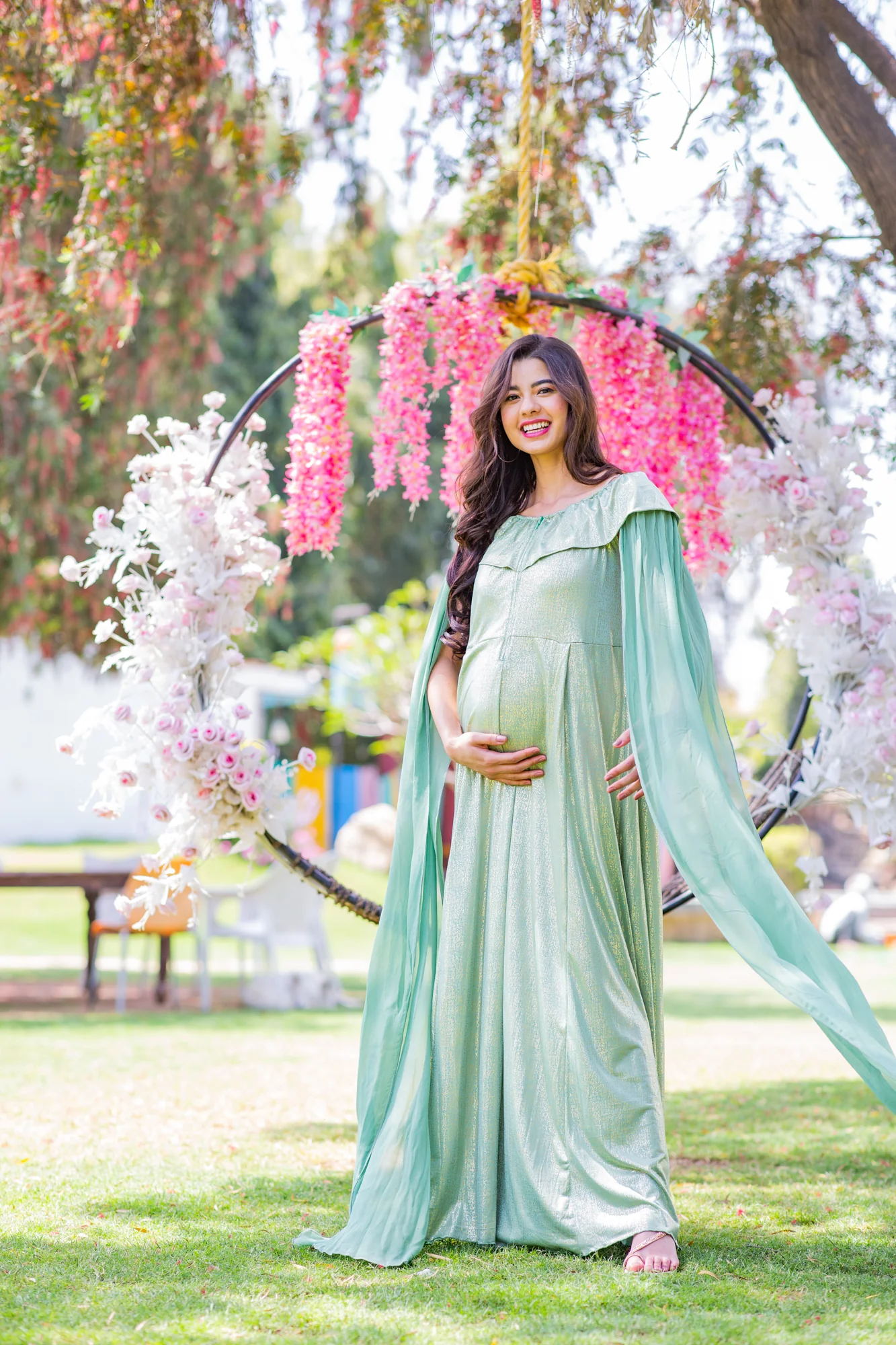 Crystal Aqua Blue Maternity & Nursing Dress - Chenance