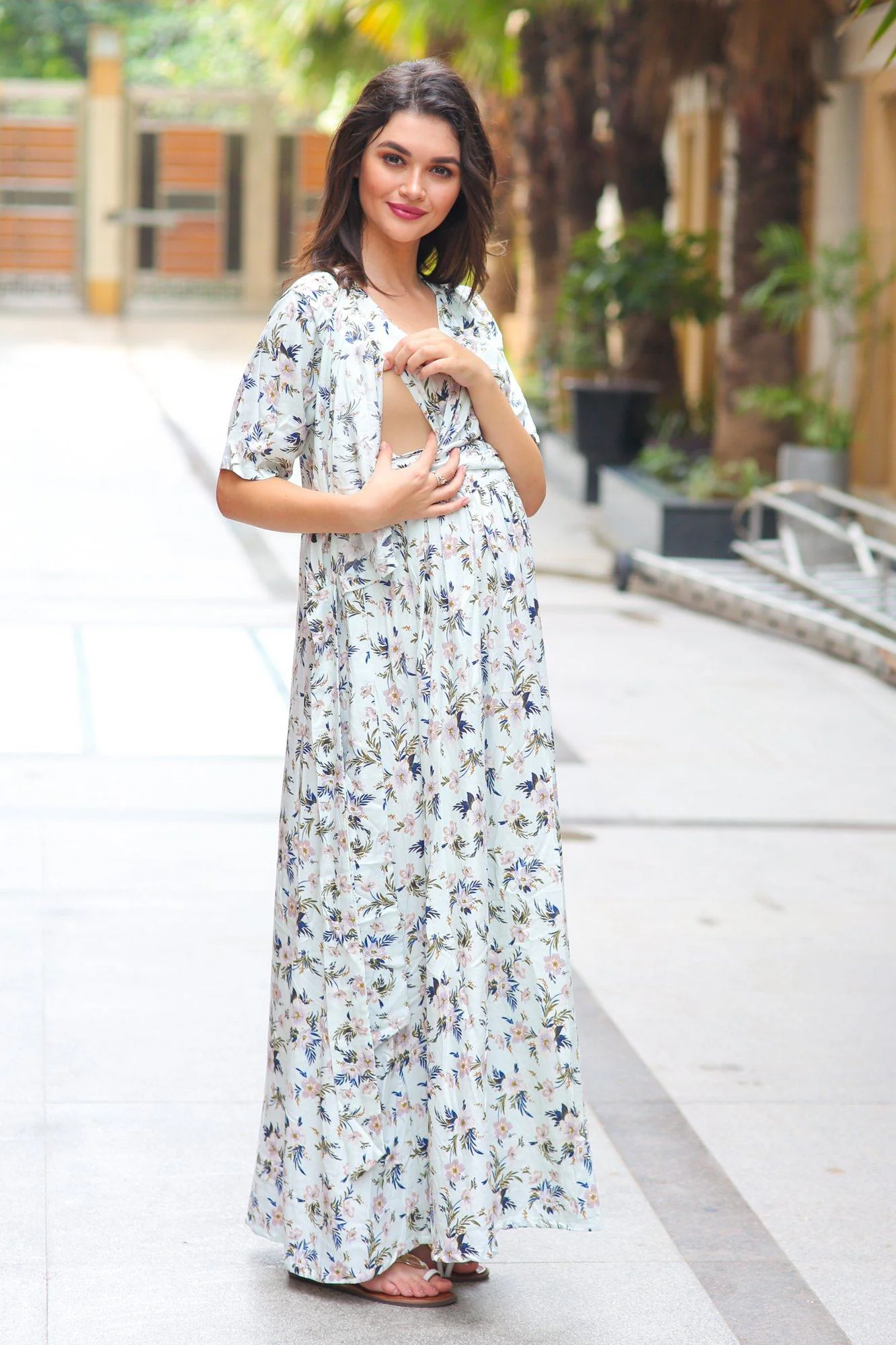 Pastel Orchid Maternity & Nursing Wrap Dress - Chenance