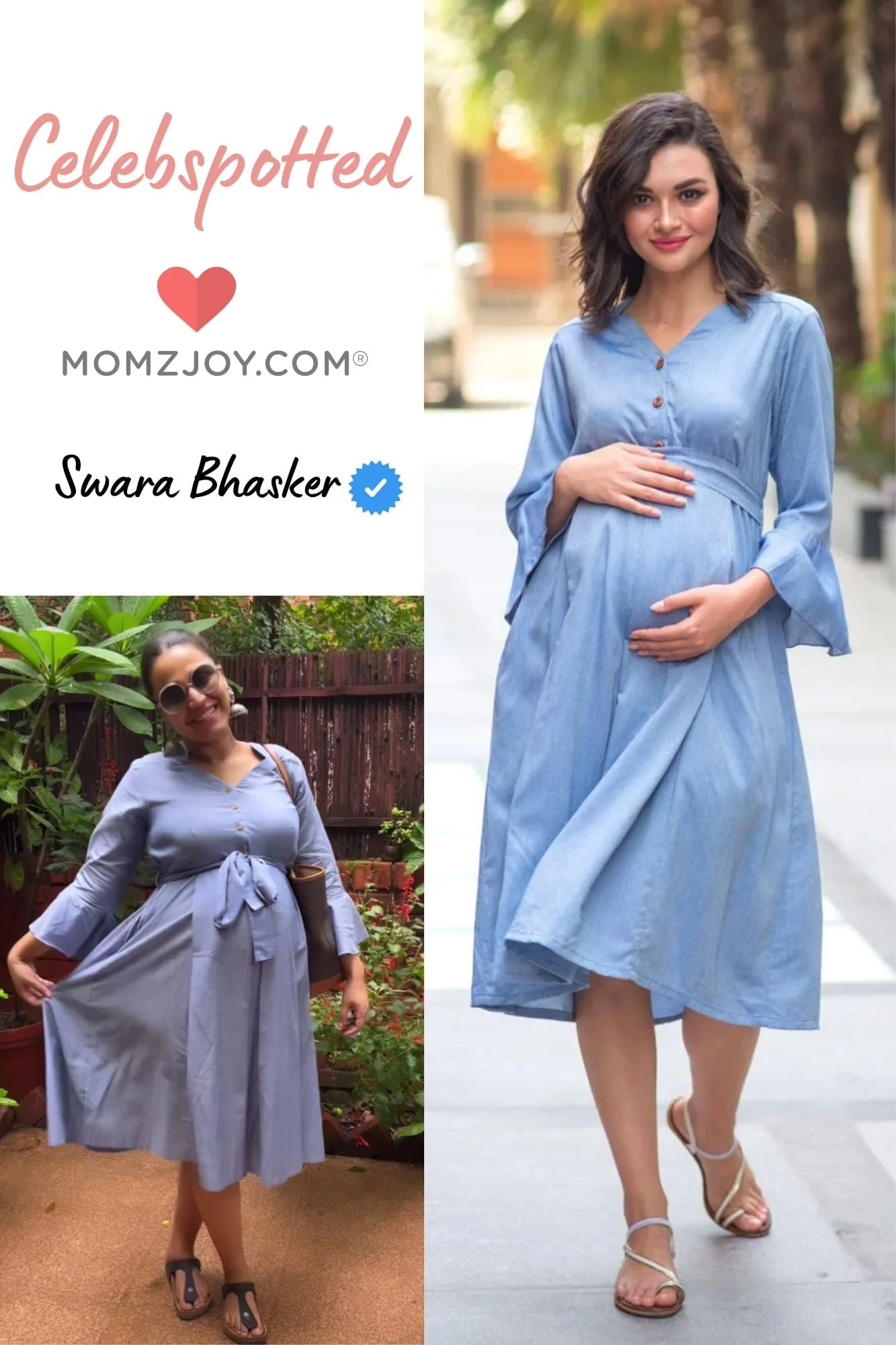 Denim Front Button Maternity & Nursing Dress - Chenance