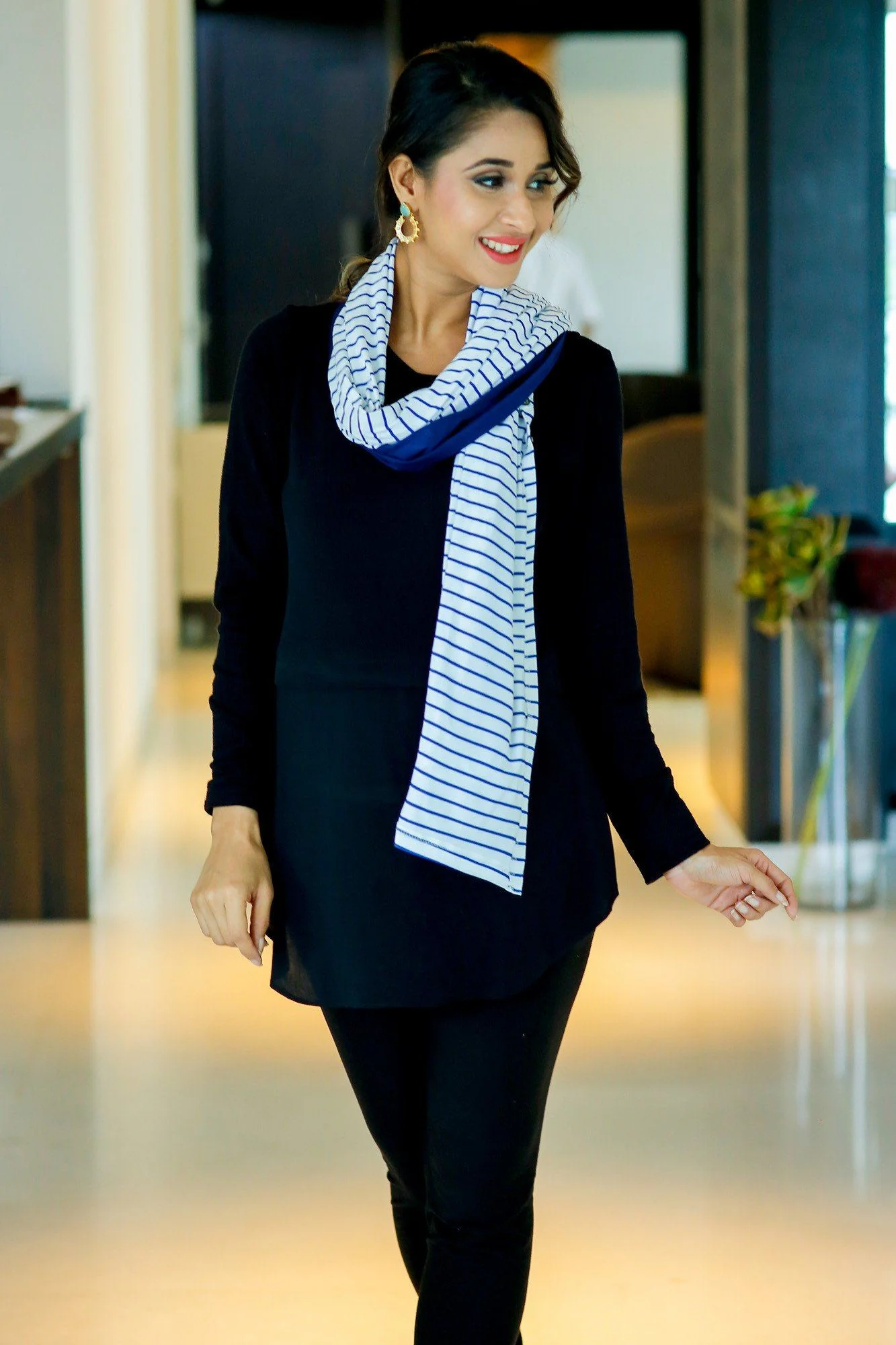 Versatile Nautical Striped Nursing Stole - Chenance