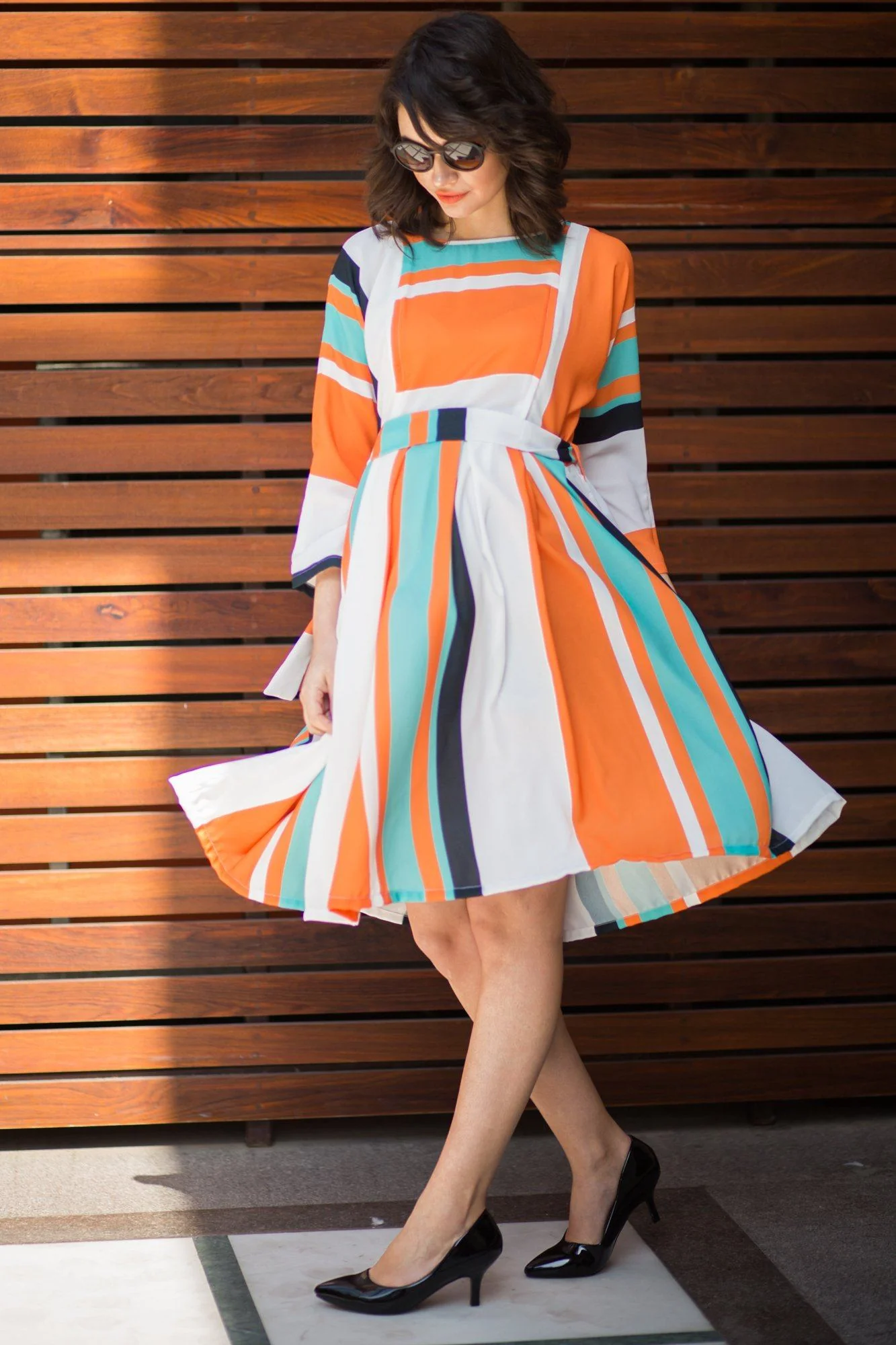 Mint Citrus Stripe Maternity & Nursing Maxi - Chenance