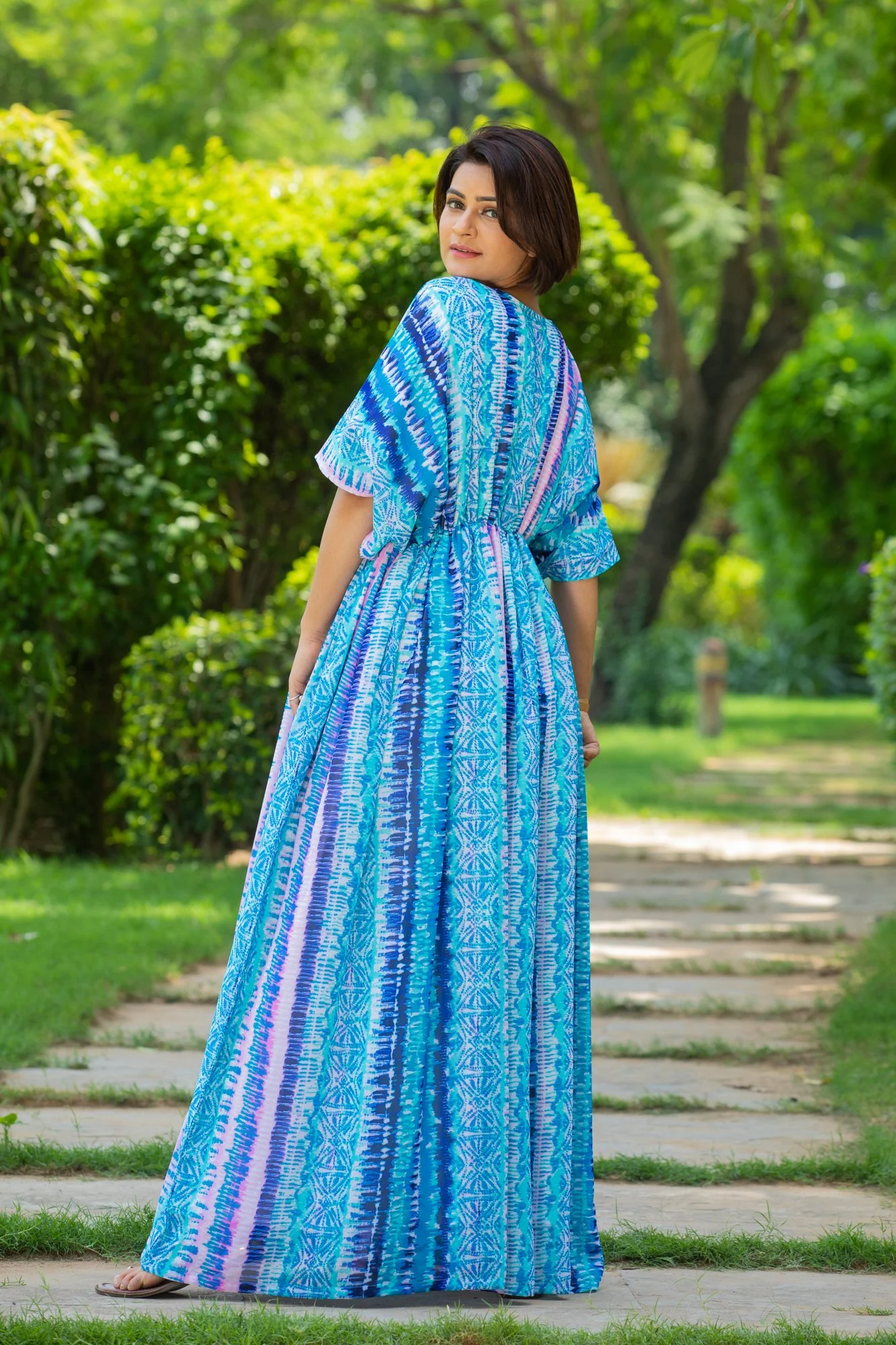 Aztec Waves Maternity Kaftan Dress - Chenance